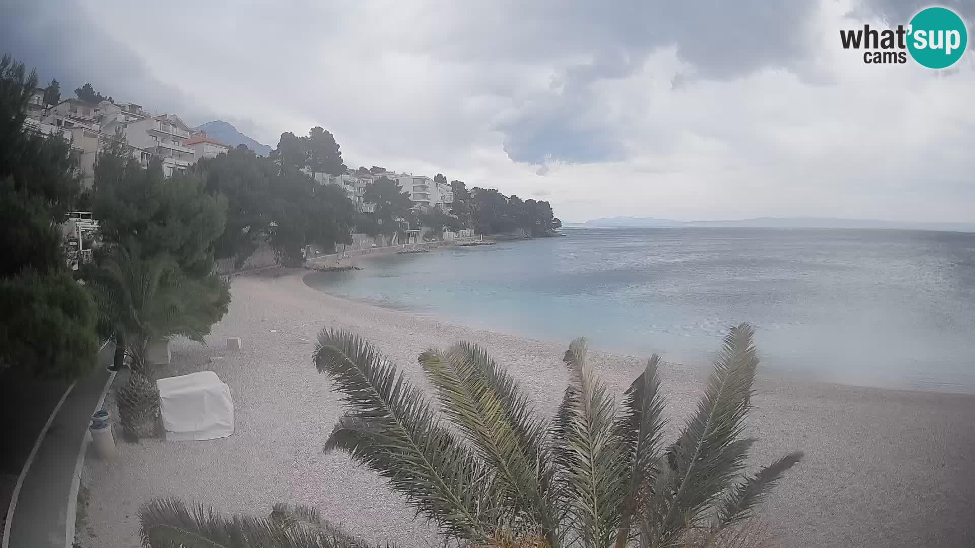 Webcam Lučica Strand Beach Brela – Liveblick von der Adriaküste