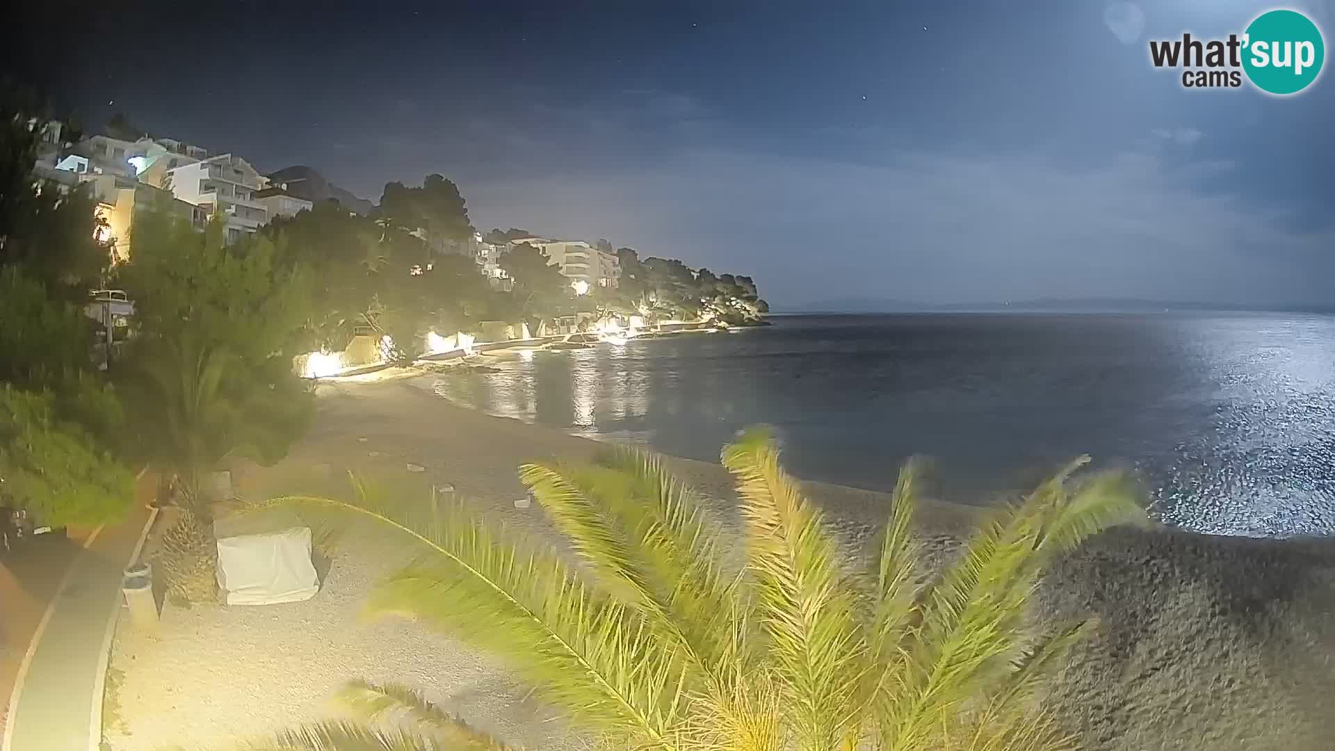 Webcam Lučica Strand Beach Brela – Liveblick von der Adriaküste