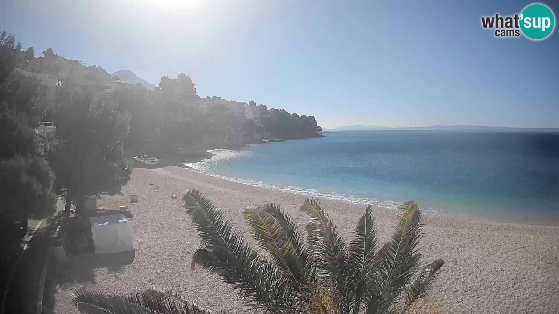 Spletna kamera Plaža Lučica Brela – Pogled v živo na Jadransko obalo