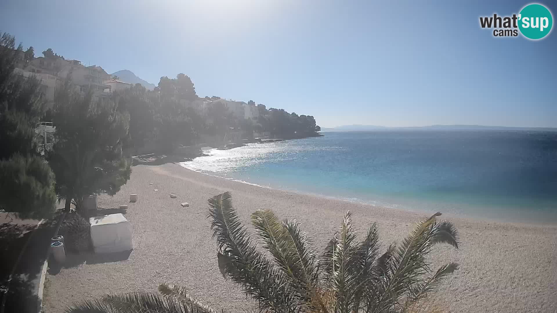 Web kamera Plaža Lučica Brela – Pogled uživo na jadransku obalu