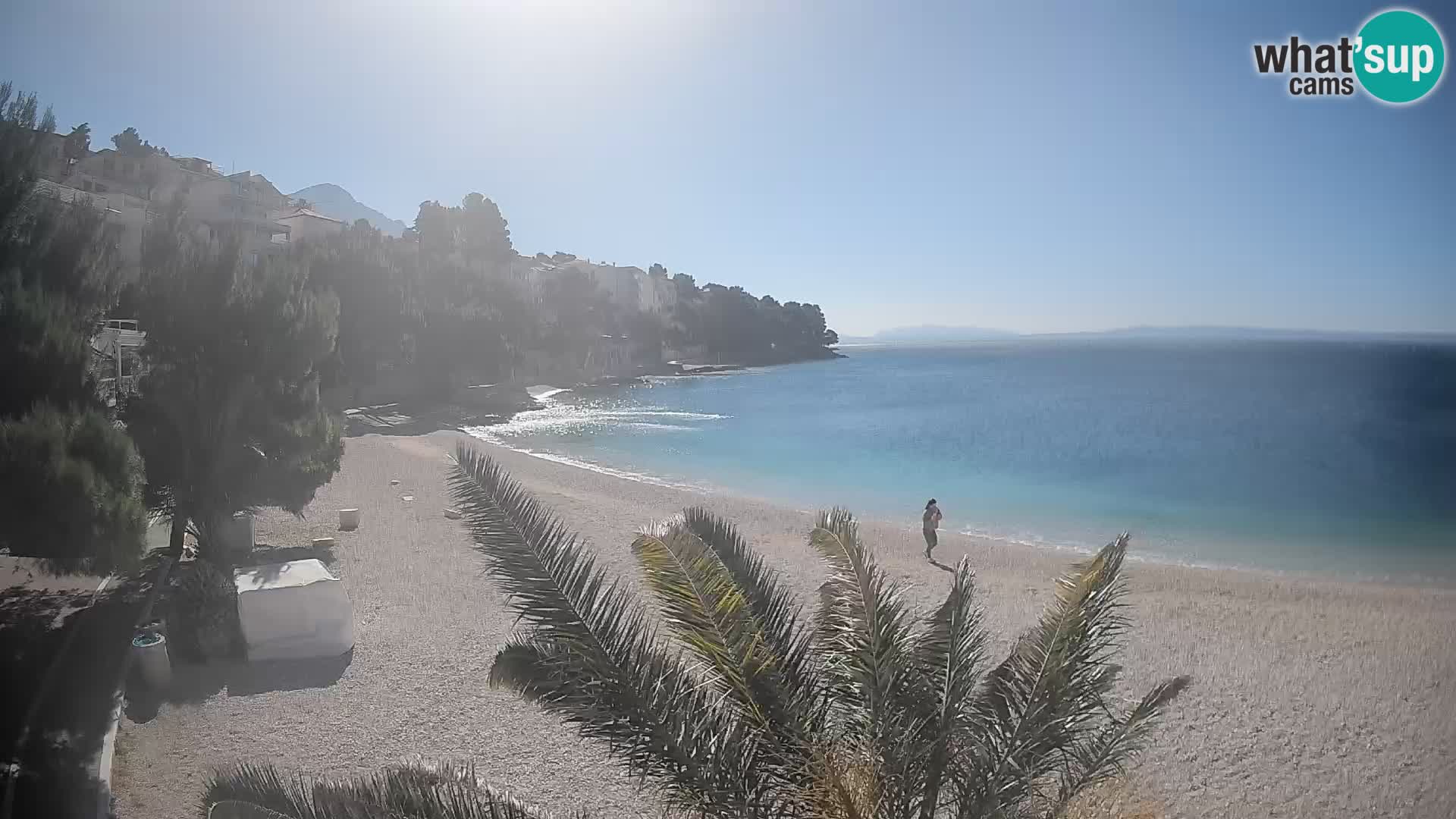 Web kamera Plaža Lučica Brela – Pogled uživo na jadransku obalu