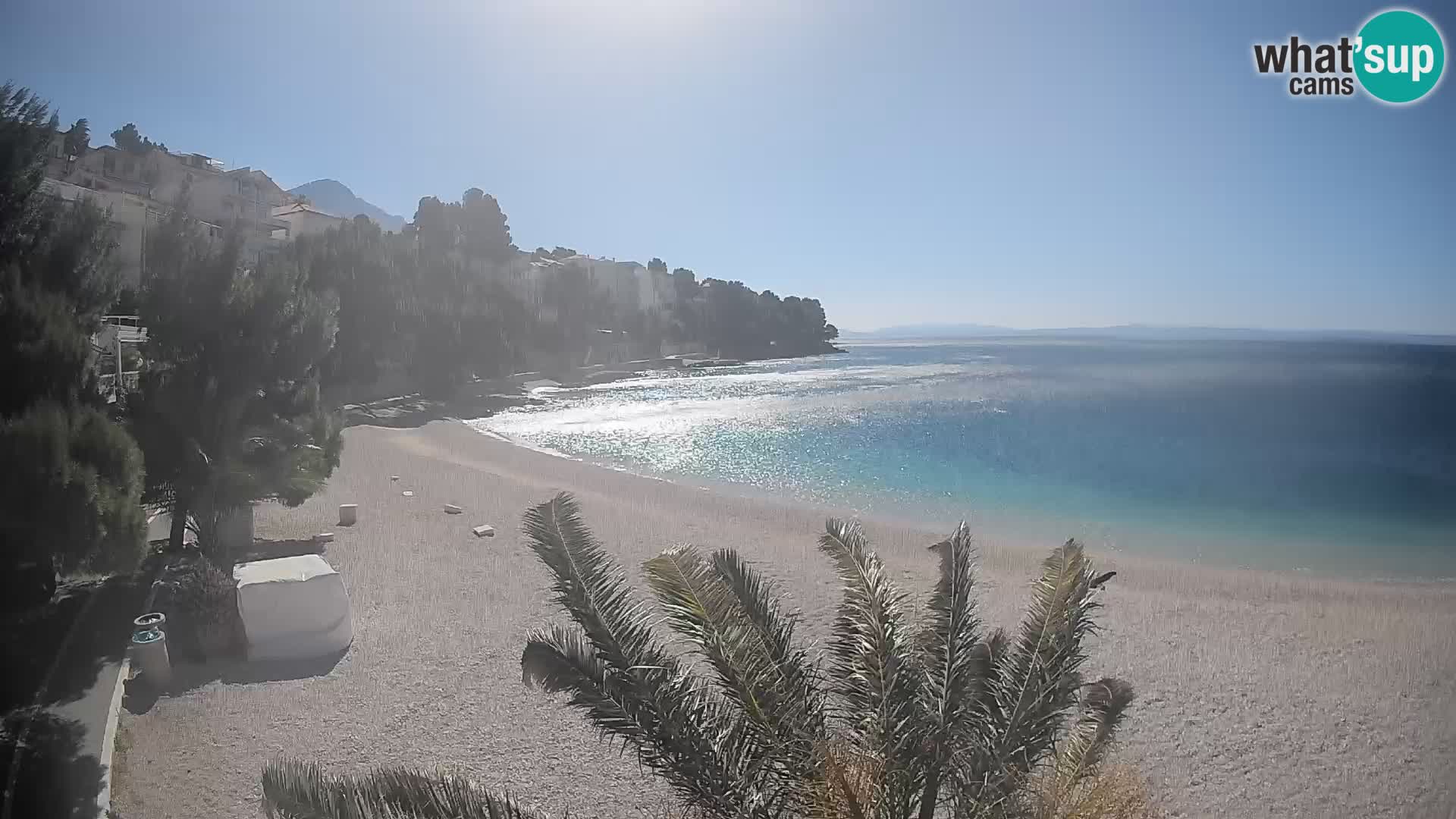 Webcam Lučica Strand Beach Brela – Liveblick von der Adriaküste