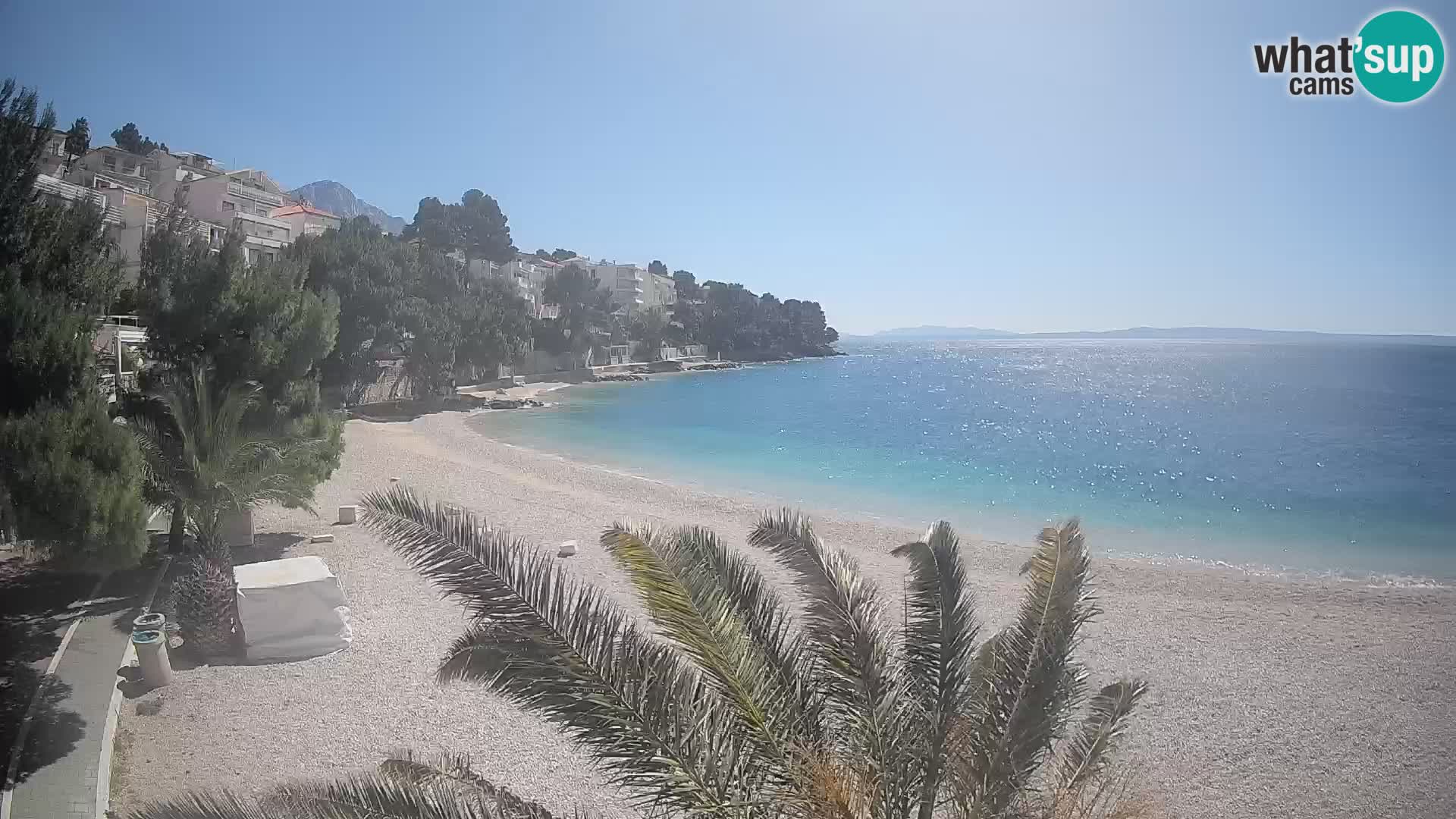 Webcam Spiaggia Lučica Brela – Vista live sulla costa adriatica