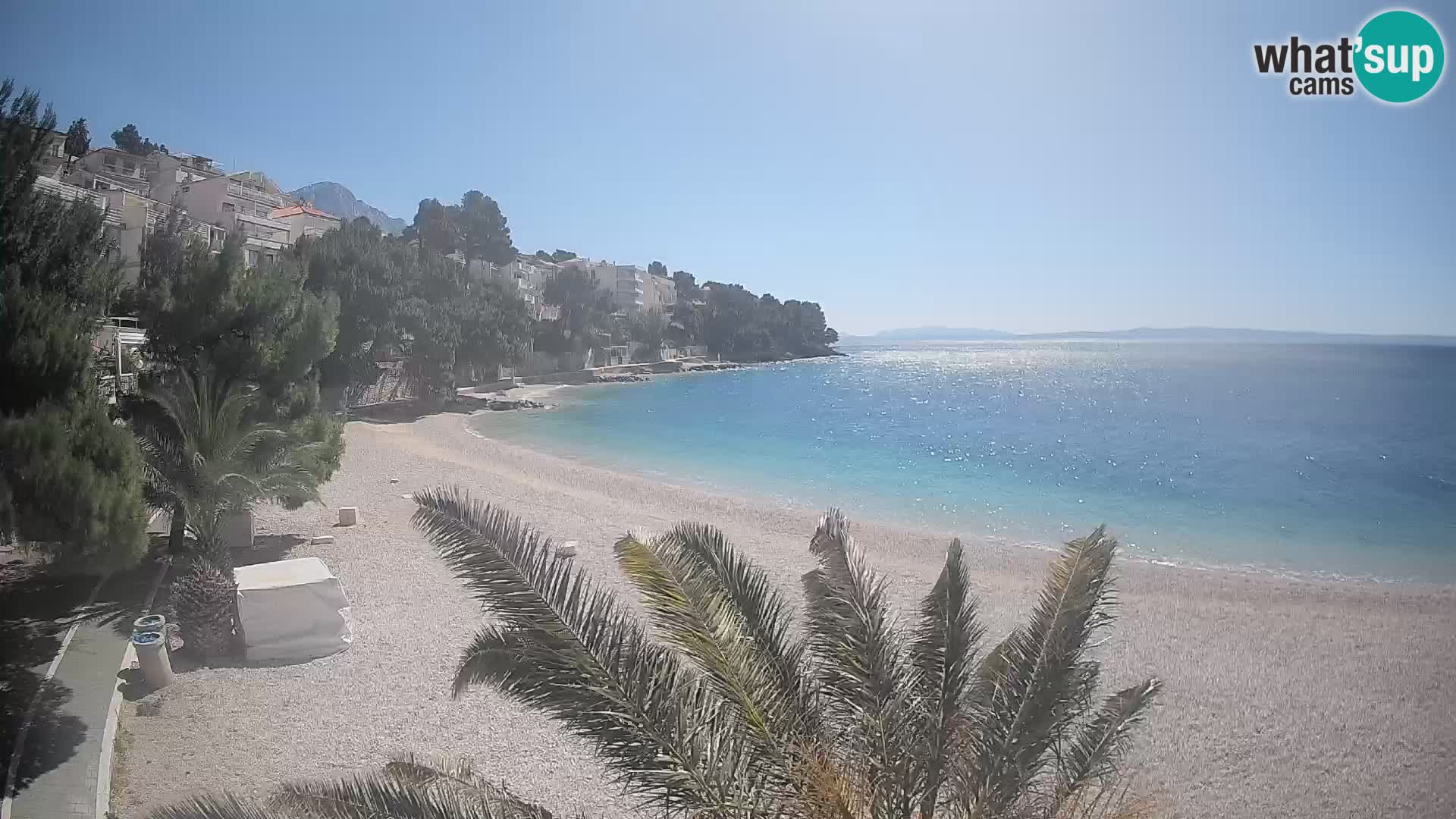 Webcam Spiaggia Lučica Brela – Vista live sulla costa adriatica