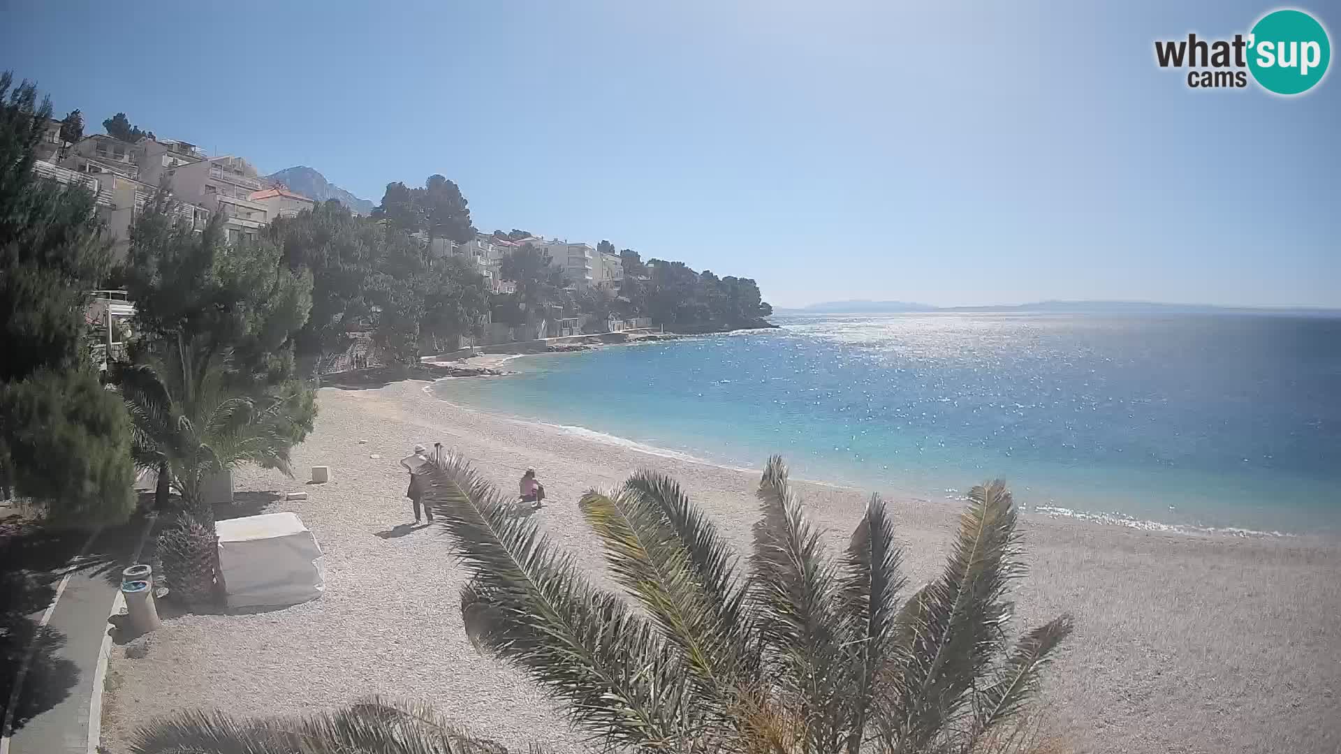 Webcam Plage Lučica Brela – Vue en direct sur la côte adriatique