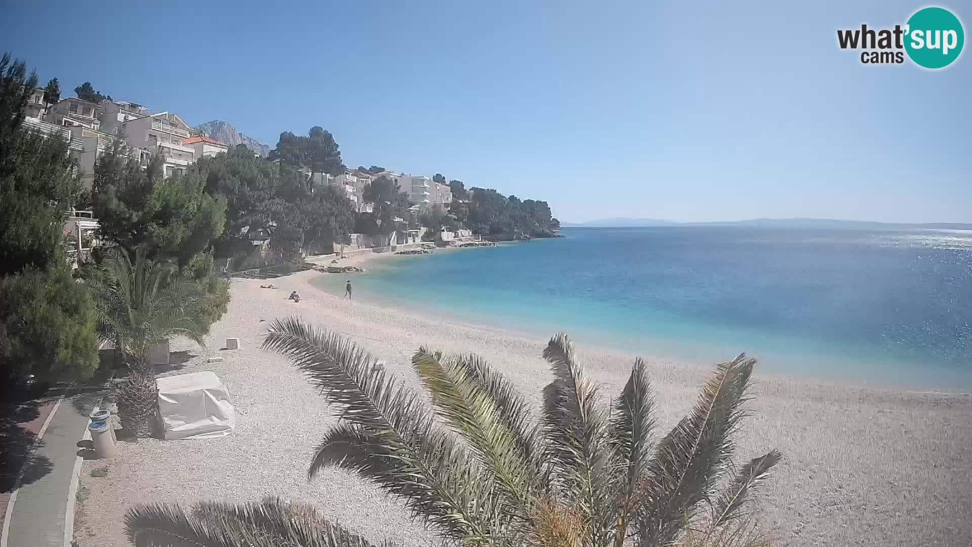 Webcam Spiaggia Lučica Brela – Vista live sulla costa adriatica