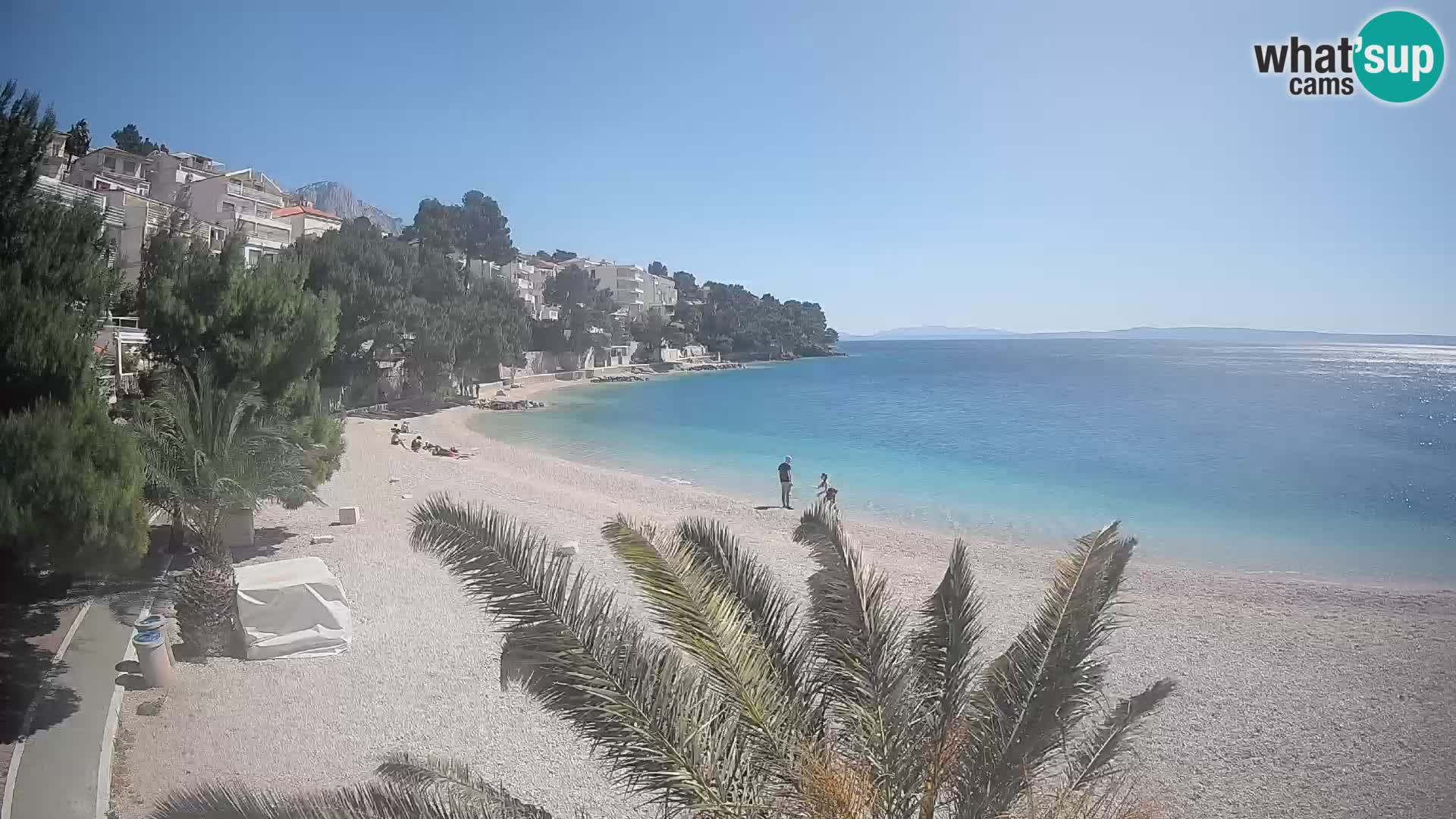 Webcam Plage Lučica Brela – Vue en direct sur la côte adriatique
