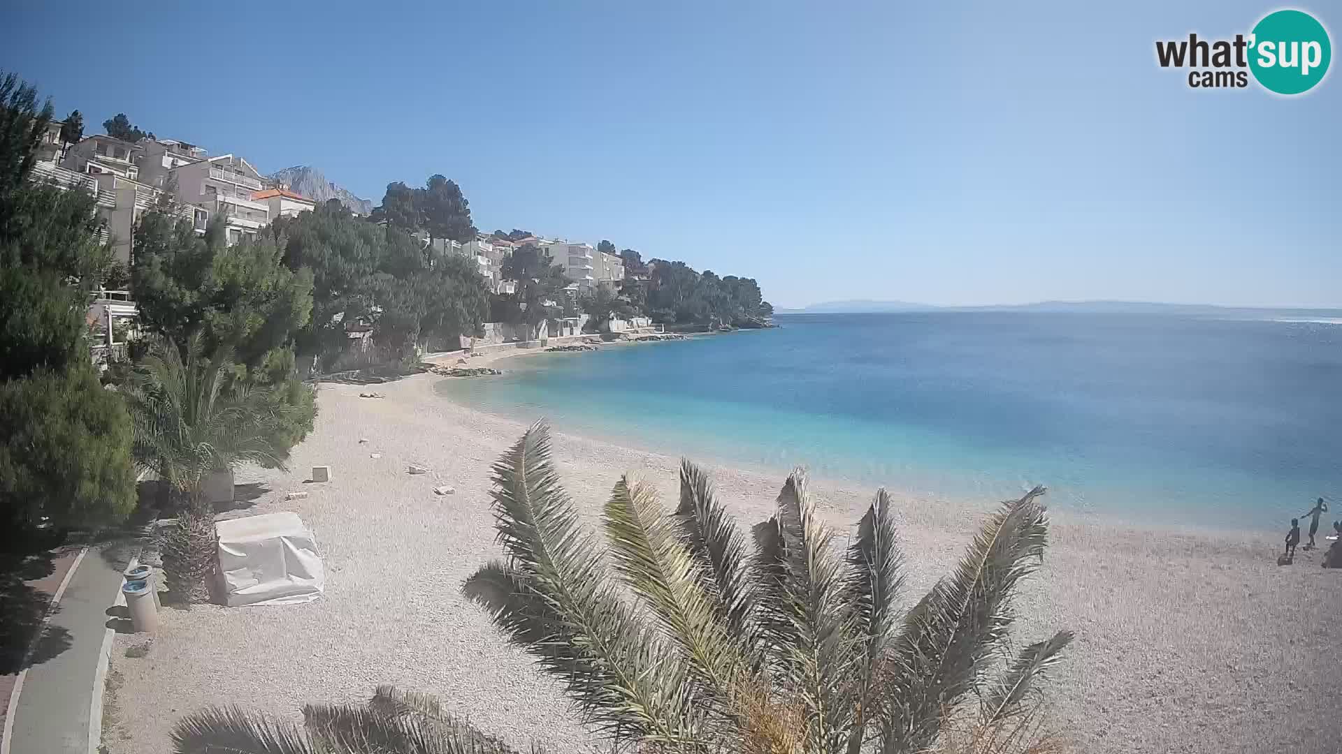 Webcam Lučica Strand Beach Brela – Liveblick von der Adriaküste