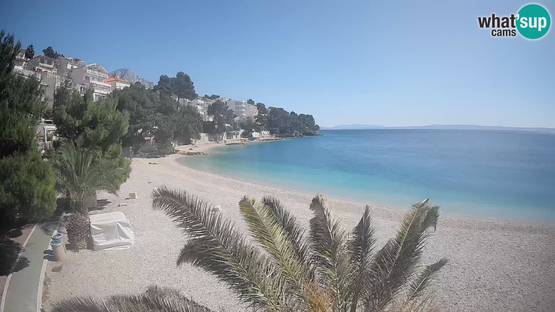 Webcam Lučica Strand Beach Brela – Liveblick von der Adriaküste