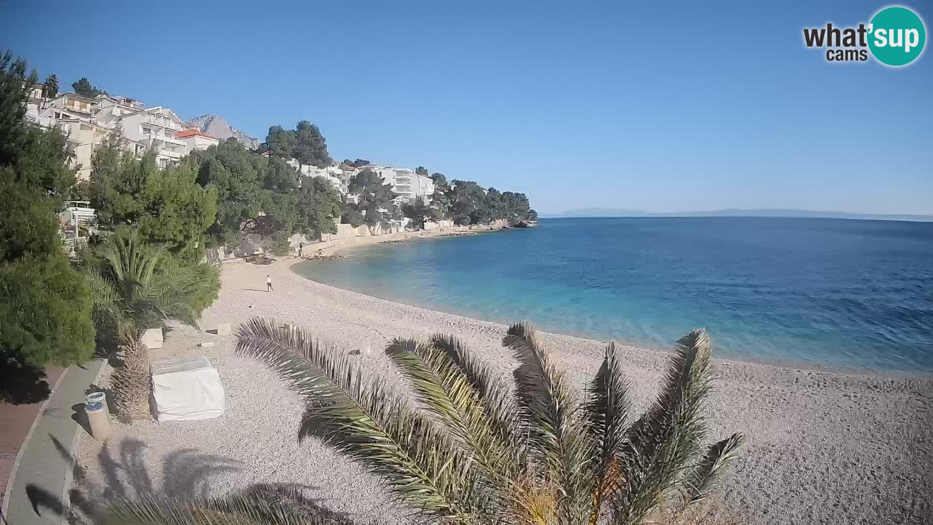 Webcam Plage Lučica Brela – Vue en direct sur la côte adriatique
