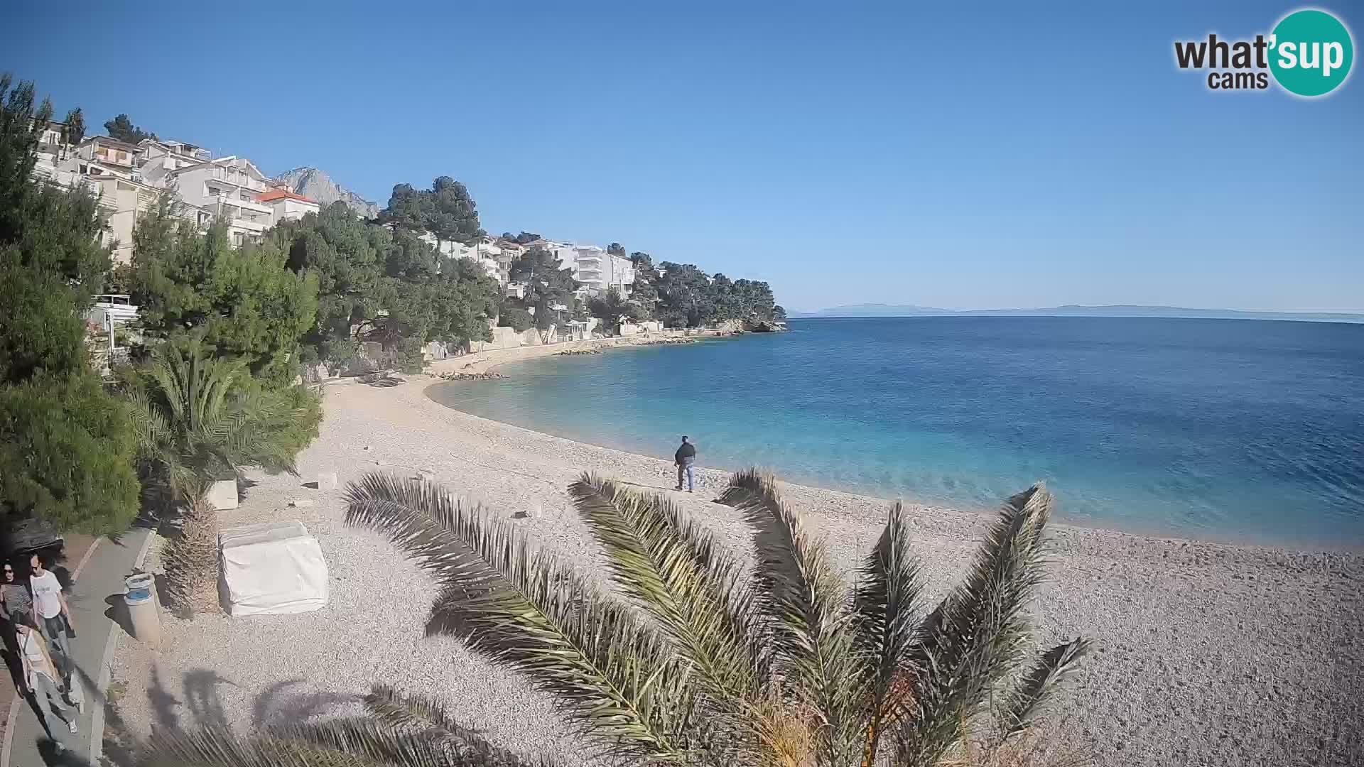 Spletna kamera Plaža Lučica Brela – Pogled v živo na Jadransko obalo