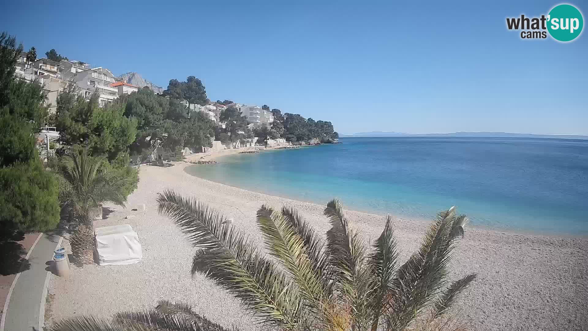 Webcam Plage Lučica Brela – Vue en direct sur la côte adriatique