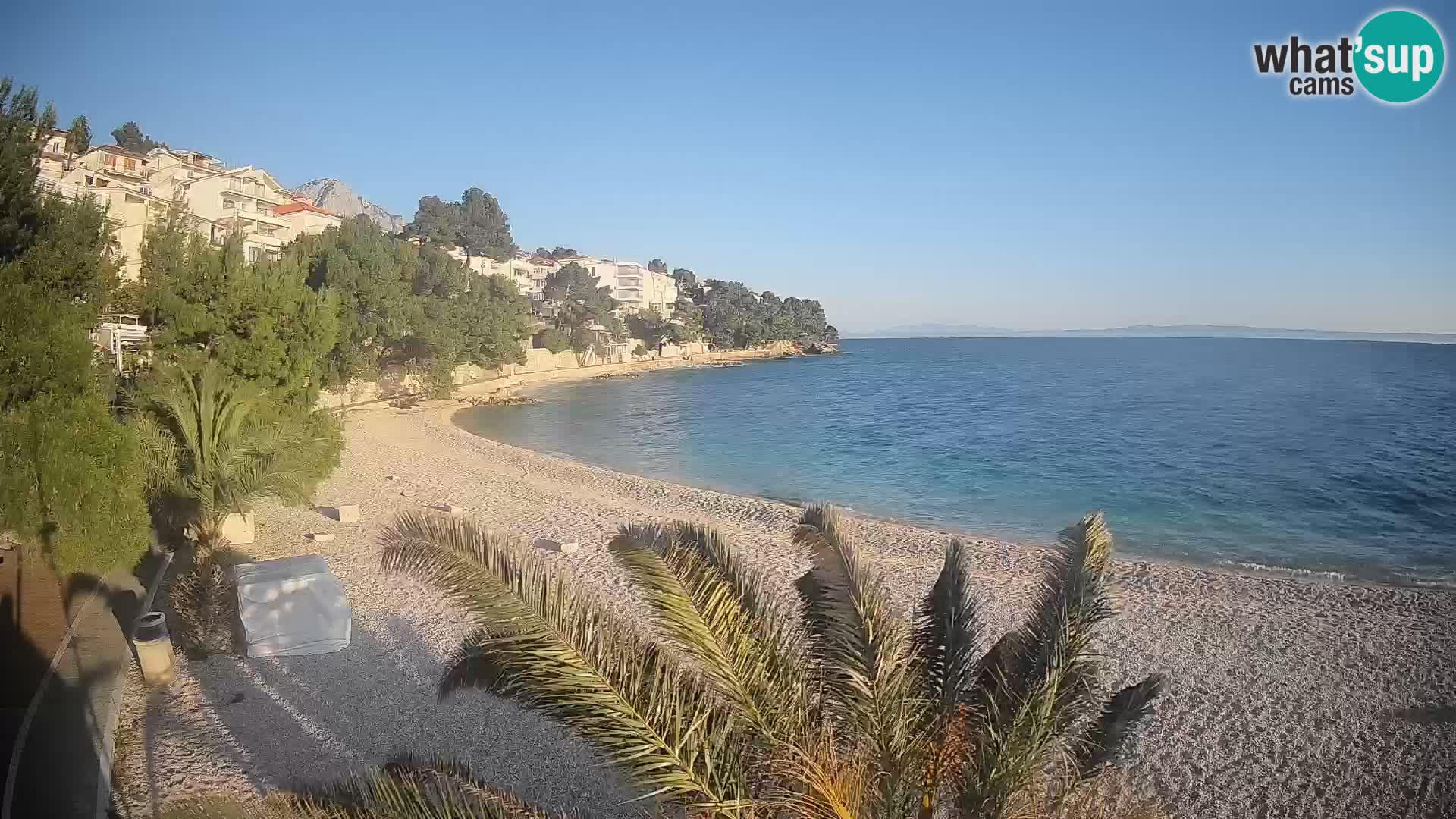 Webcam Plage Lučica Brela – Vue en direct sur la côte adriatique