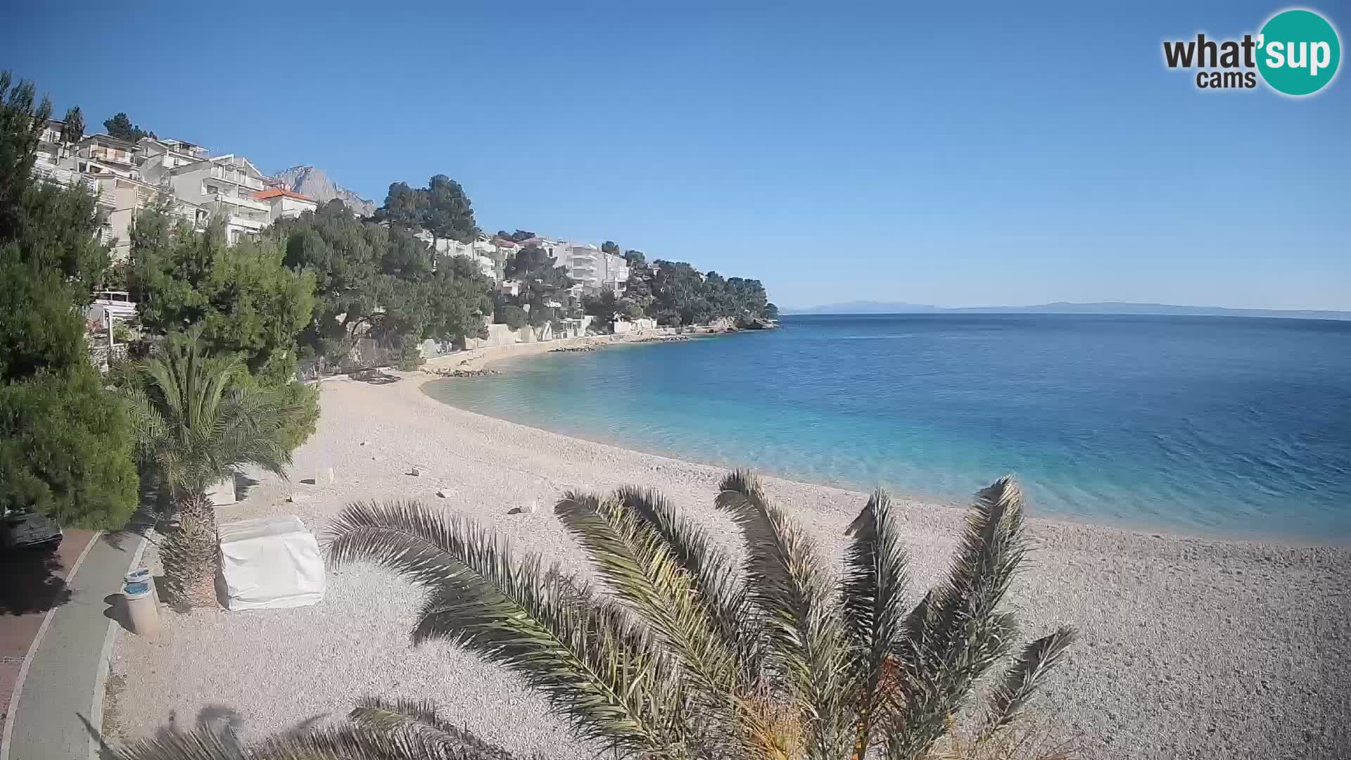 Webcam Plage Lučica Brela – Vue en direct sur la côte adriatique