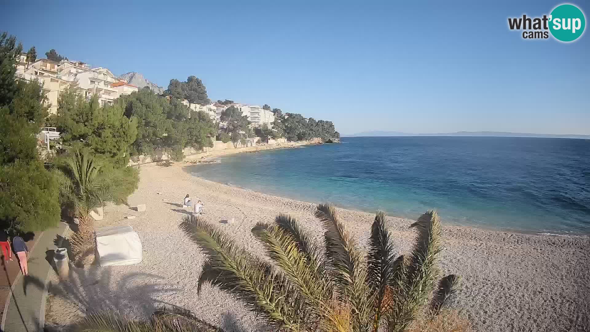 Webcam Plage Lučica Brela – Vue en direct sur la côte adriatique