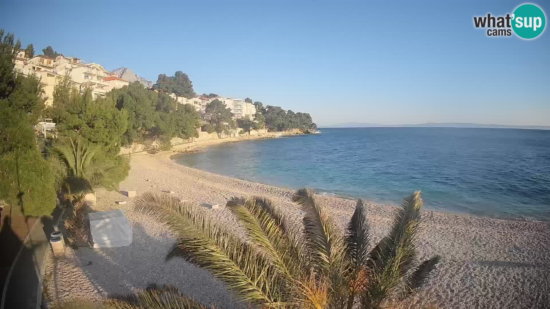 Webcam Lučica Strand Beach Brela – Liveblick von der Adriaküste
