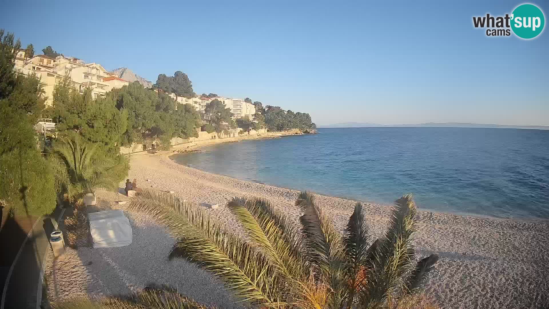 Webcam Lučica Strand Beach Brela – Liveblick von der Adriaküste