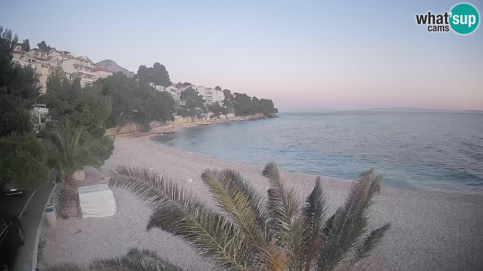 Webcam Plage Lučica Brela – Vue en direct sur la côte adriatique