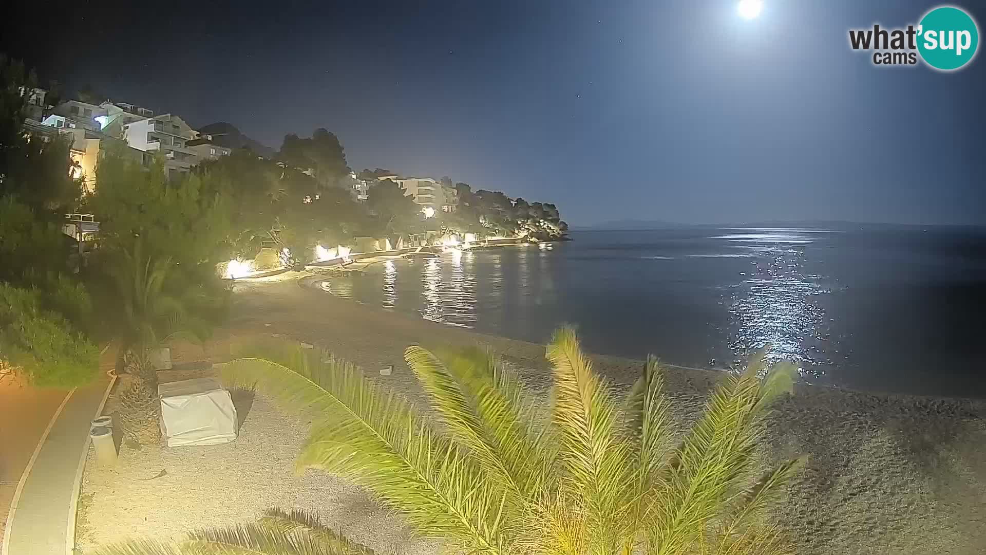 Webcam Lučica Strand Beach Brela – Liveblick von der Adriaküste