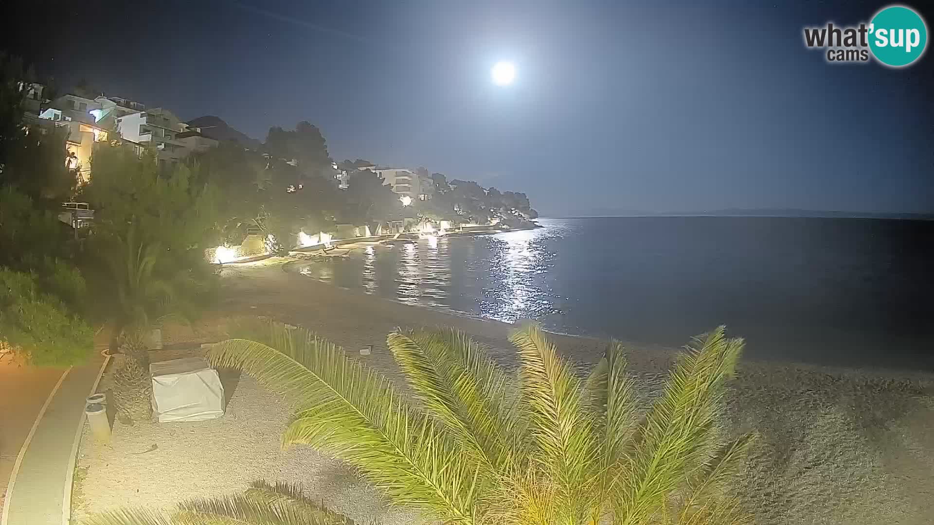 Webcam Lučica Strand Beach Brela – Liveblick von der Adriaküste
