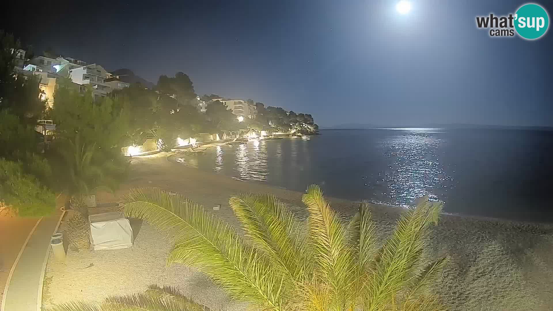Webcam Lučica Strand Beach Brela – Liveblick von der Adriaküste