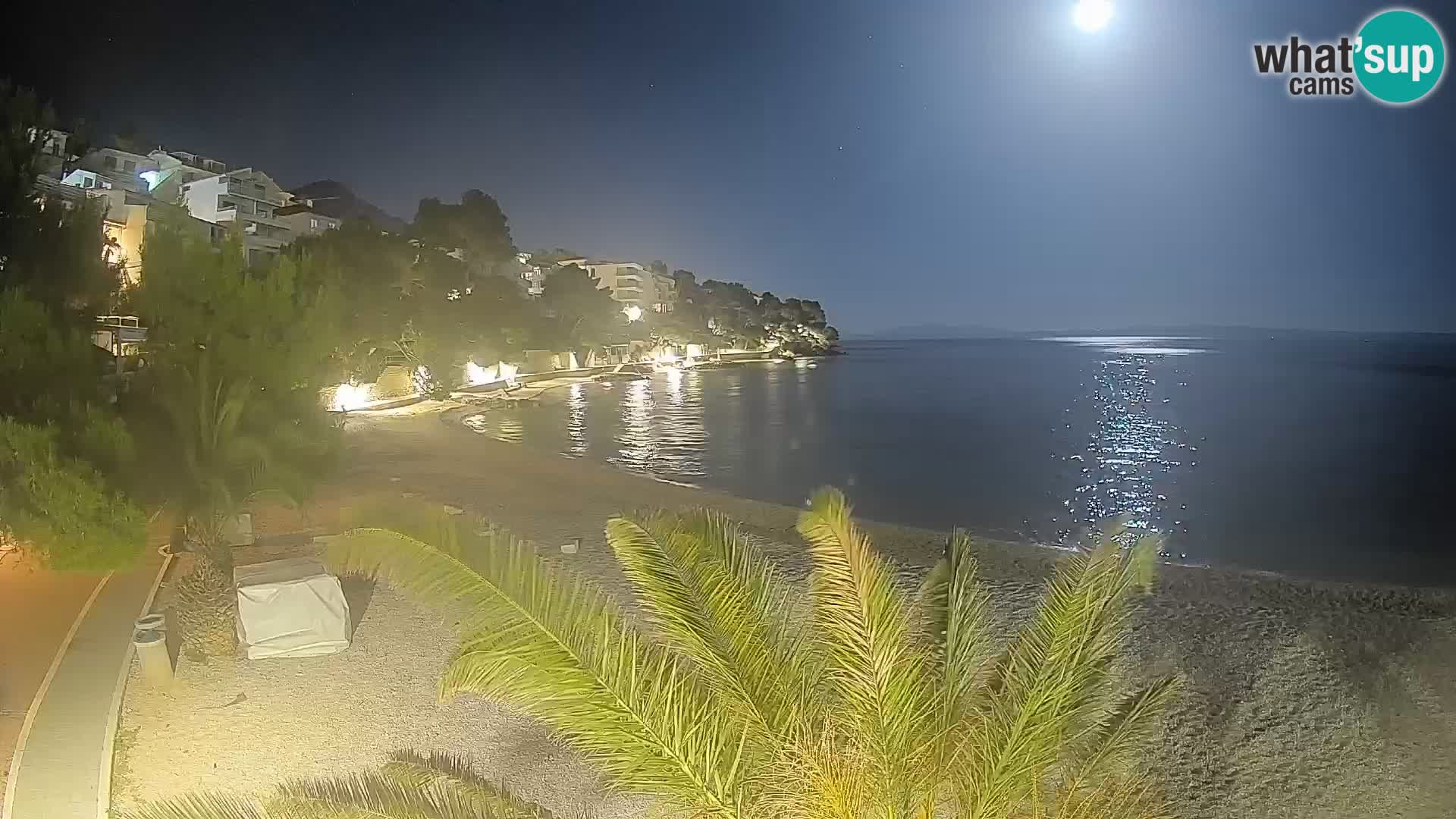 Webcam Plage Lučica Brela – Vue en direct sur la côte adriatique