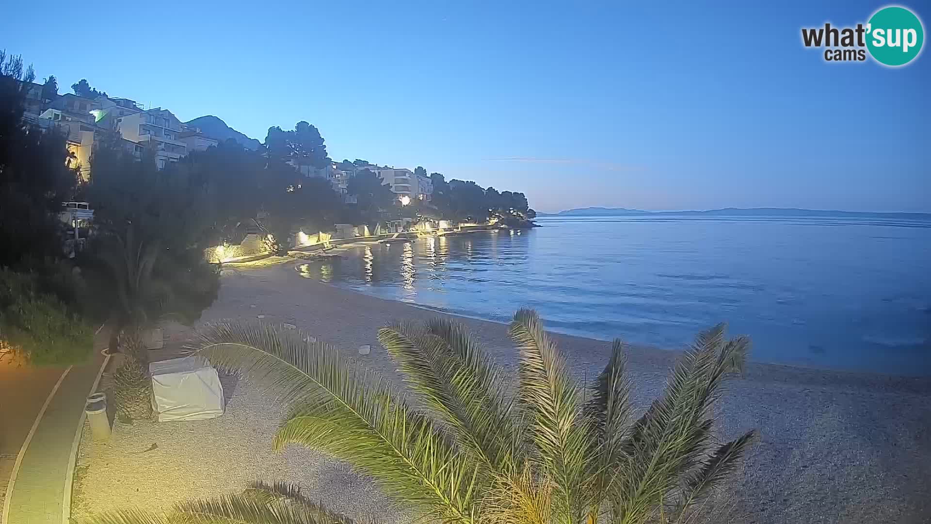 Webcam Lučica Strand Beach Brela – Liveblick von der Adriaküste