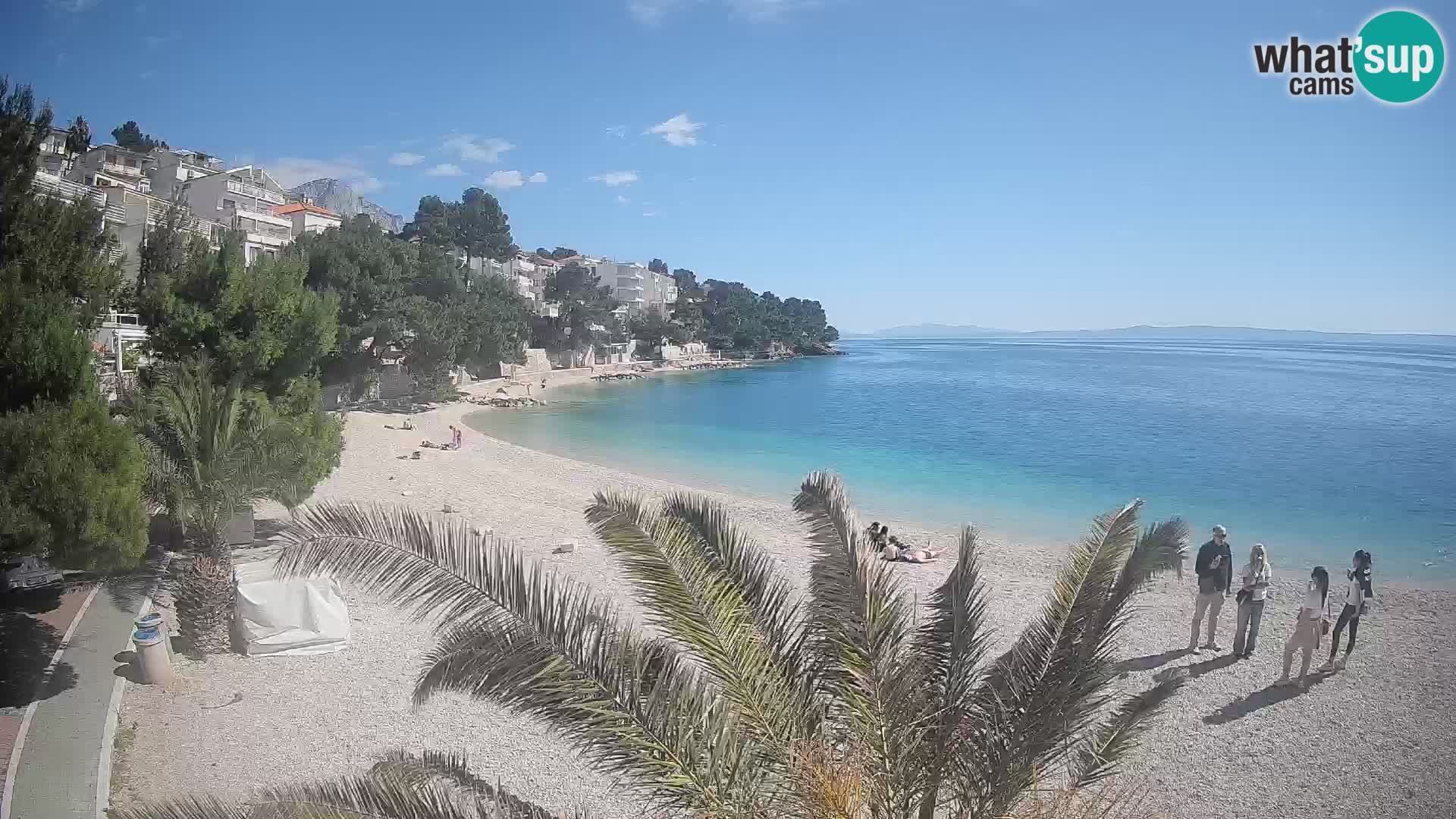 Webcam Lučica Strand Beach Brela – Liveblick von der Adriaküste