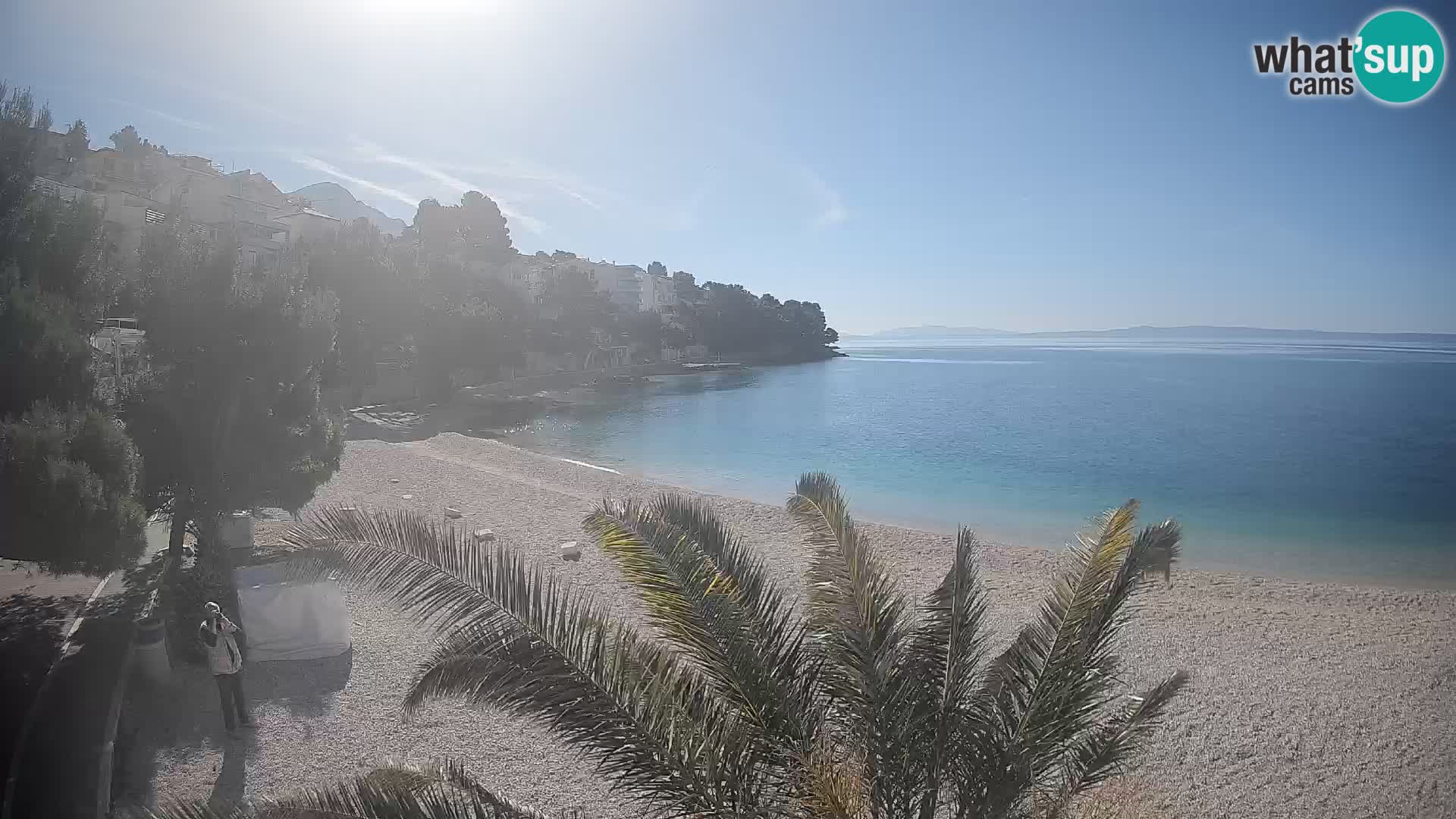 Webcam Lučica Strand Beach Brela – Liveblick von der Adriaküste
