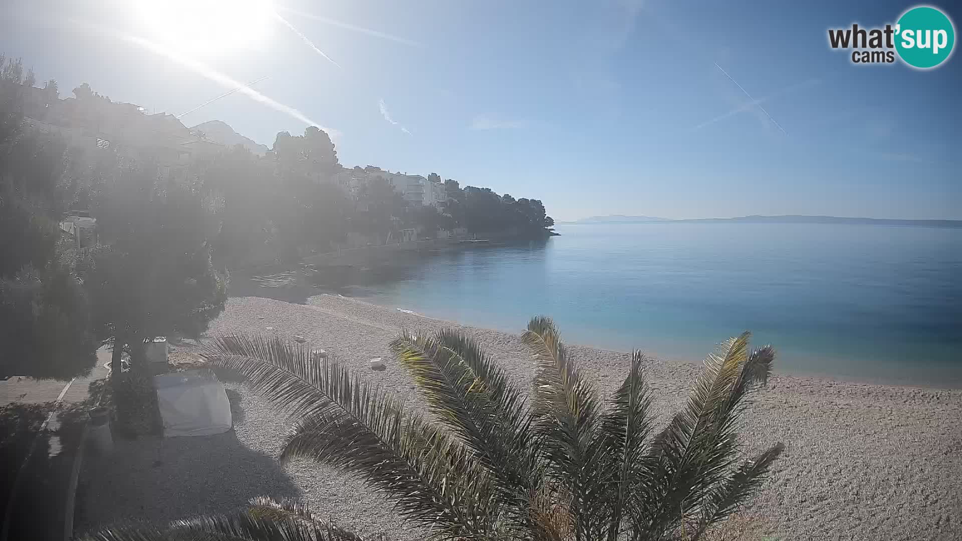 Webcam Lučica Strand Beach Brela – Liveblick von der Adriaküste