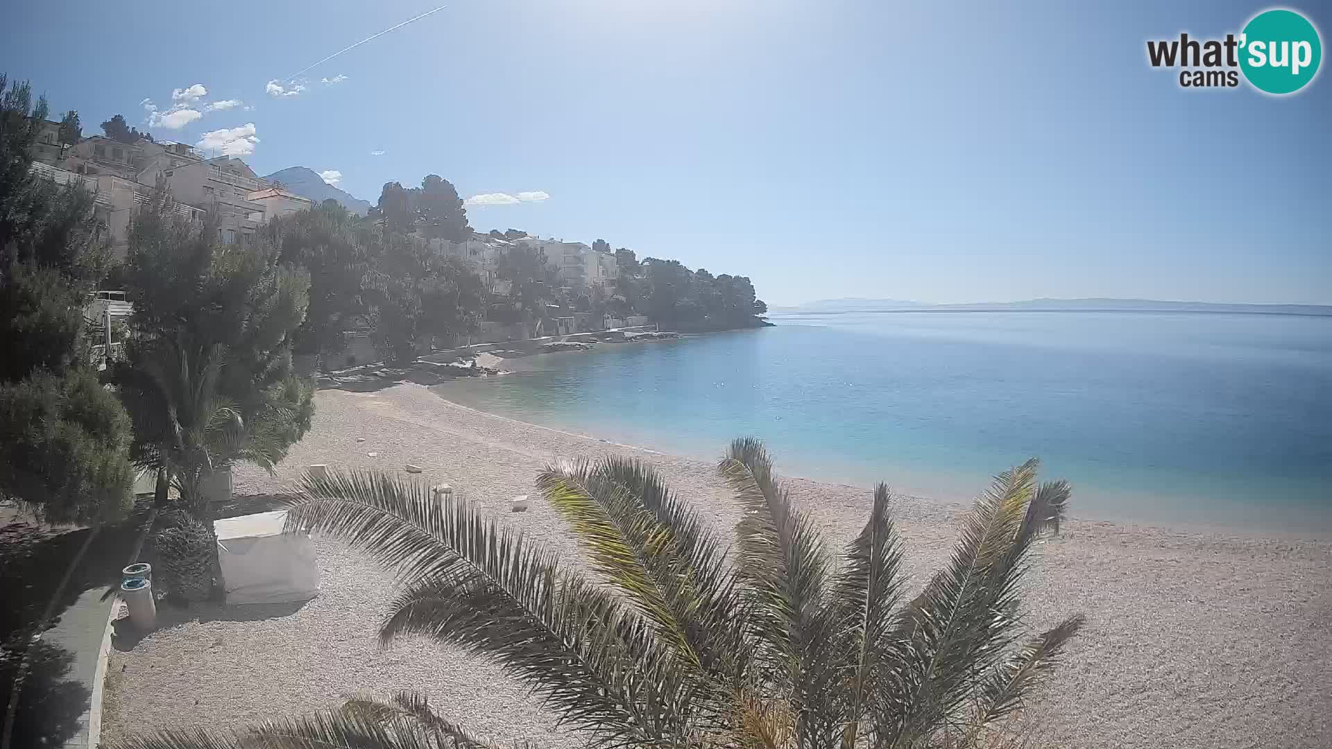 Webcam Lučica Strand Beach Brela – Liveblick von der Adriaküste