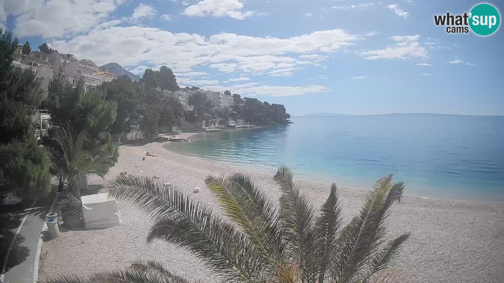 Spletna kamera Plaža Lučica Brela – Pogled v živo na Jadransko obalo