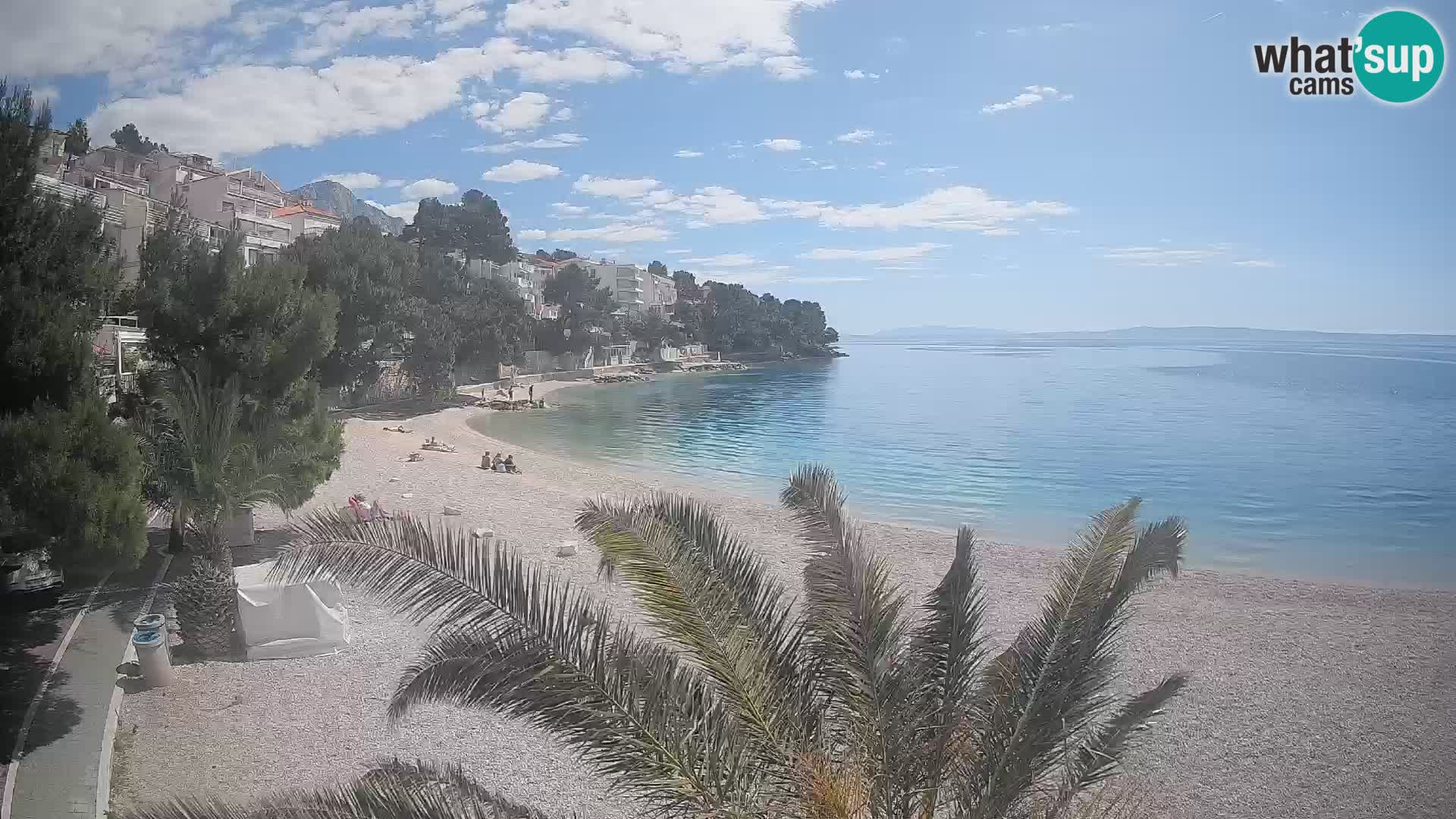 Webcam Lučica Strand Beach Brela – Liveblick von der Adriaküste
