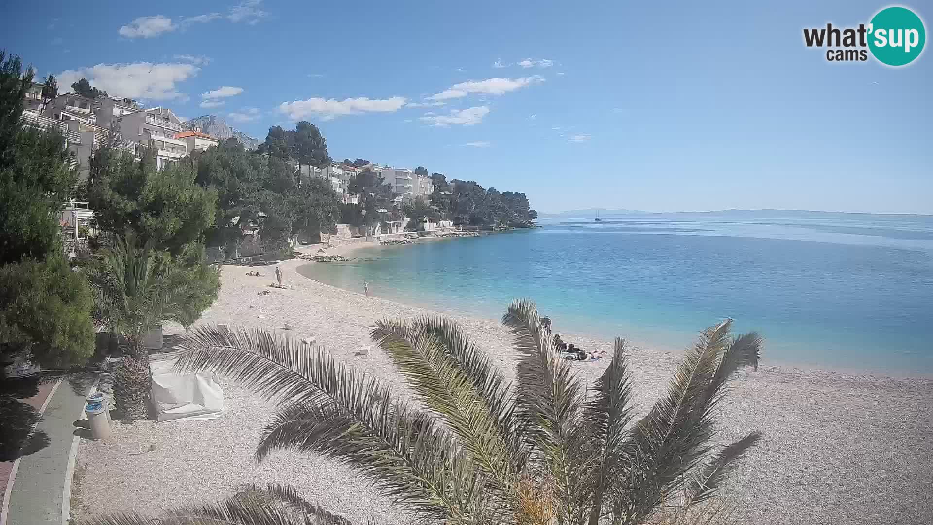 Webcam Plage Lučica Brela – Vue en direct sur la côte adriatique