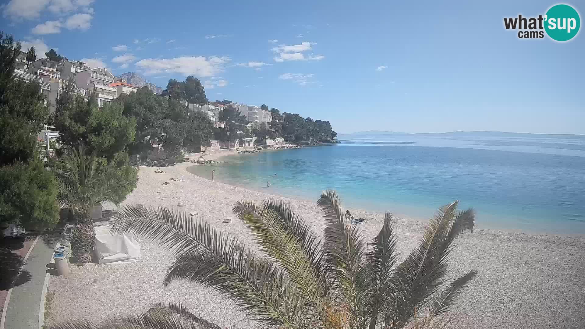 Webcam Plage Lučica Brela – Vue en direct sur la côte adriatique
