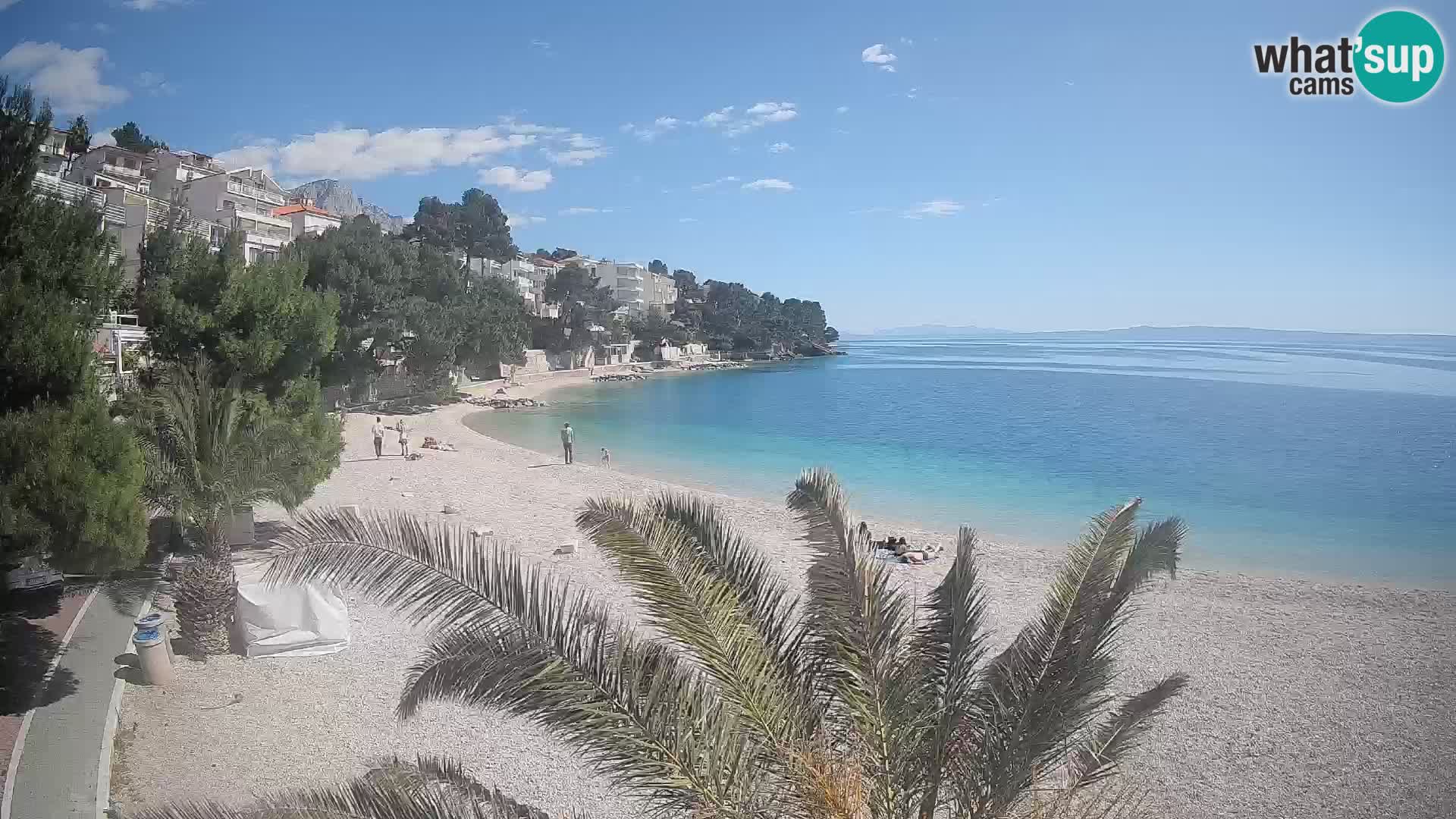 Webcam Lučica Strand Beach Brela – Liveblick von der Adriaküste