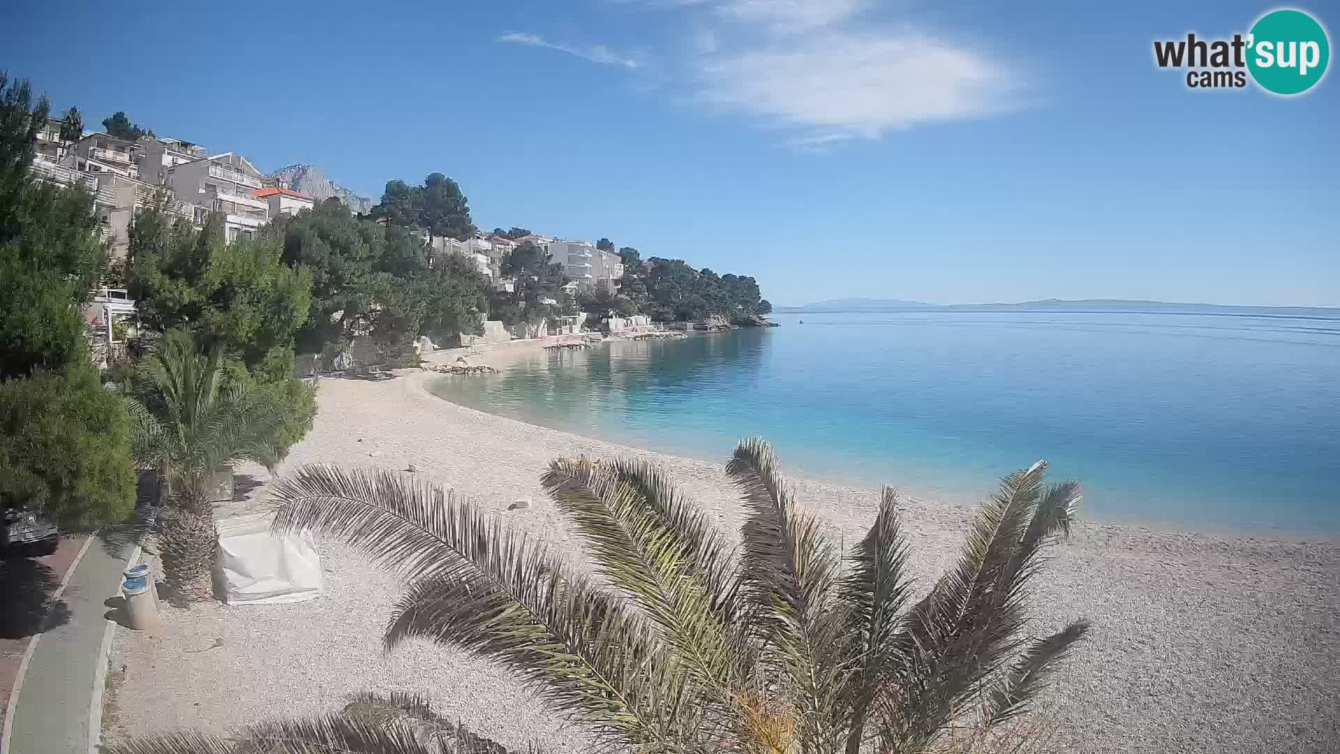 Webcam Lučica Strand Beach Brela – Liveblick von der Adriaküste