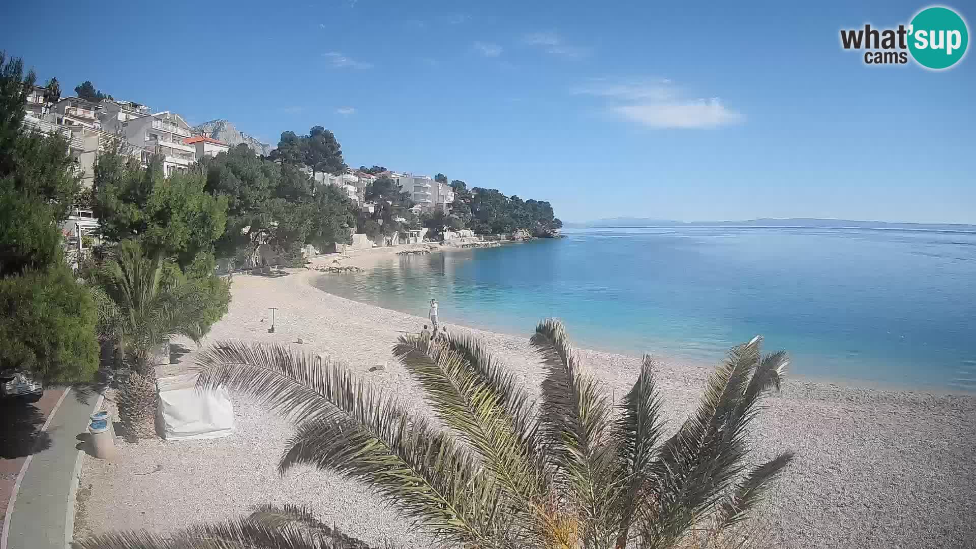 Webcam Lučica Strand Beach Brela – Liveblick von der Adriaküste