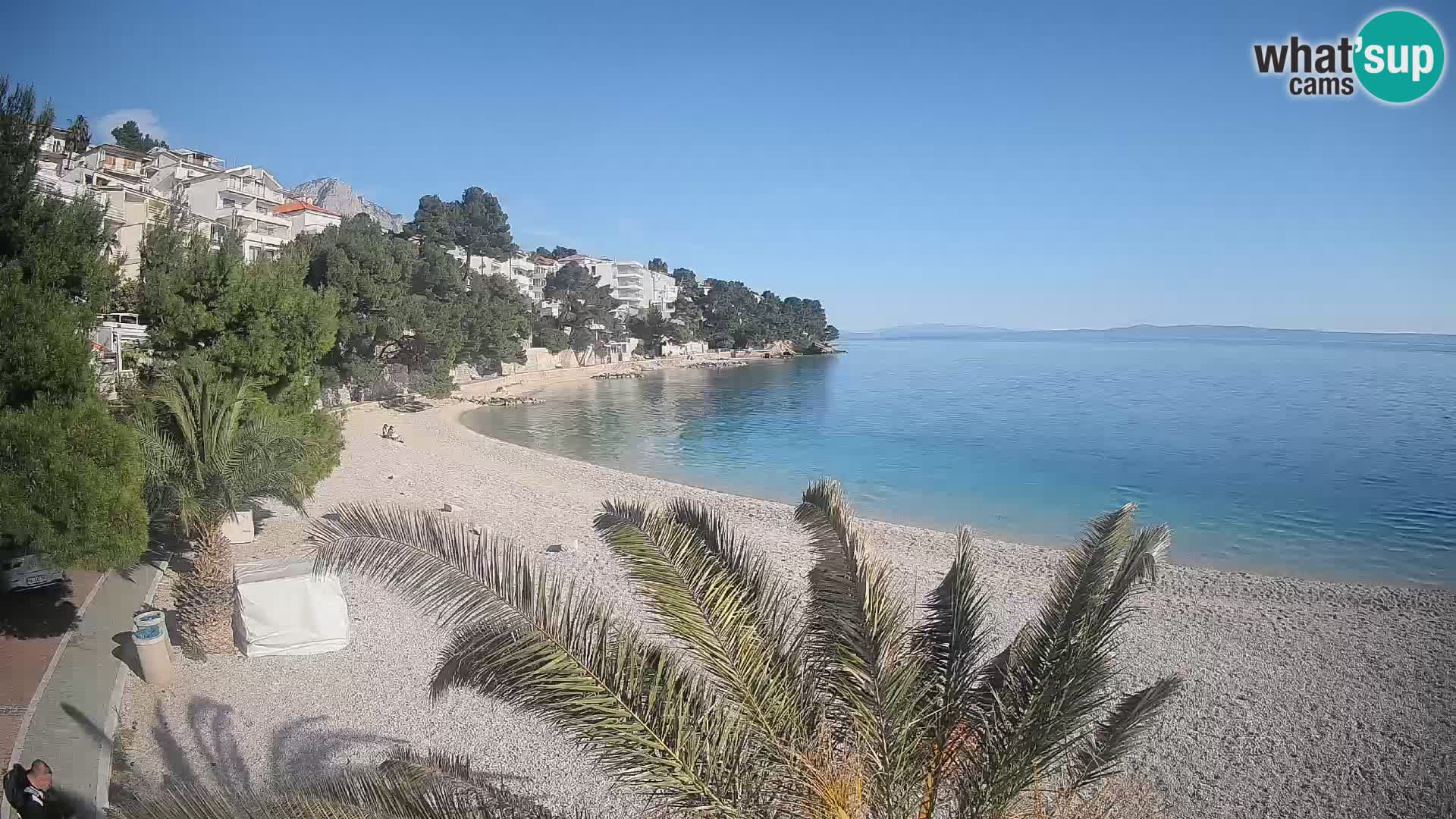 Webcam Plage Lučica Brela – Vue en direct sur la côte adriatique