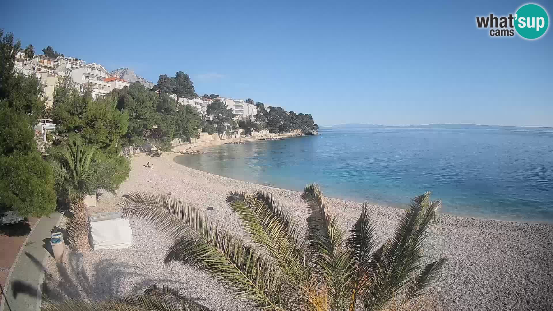 Webcam Lučica Strand Beach Brela – Liveblick von der Adriaküste