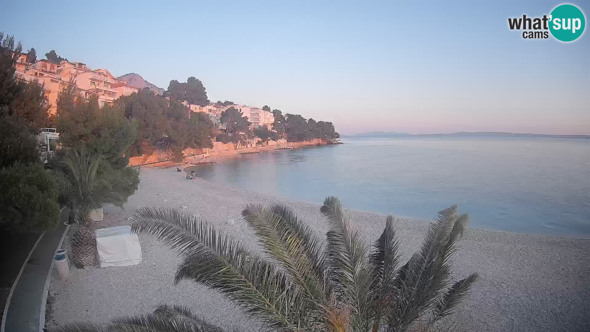 Webcam Lučica Strand Beach Brela – Liveblick von der Adriaküste