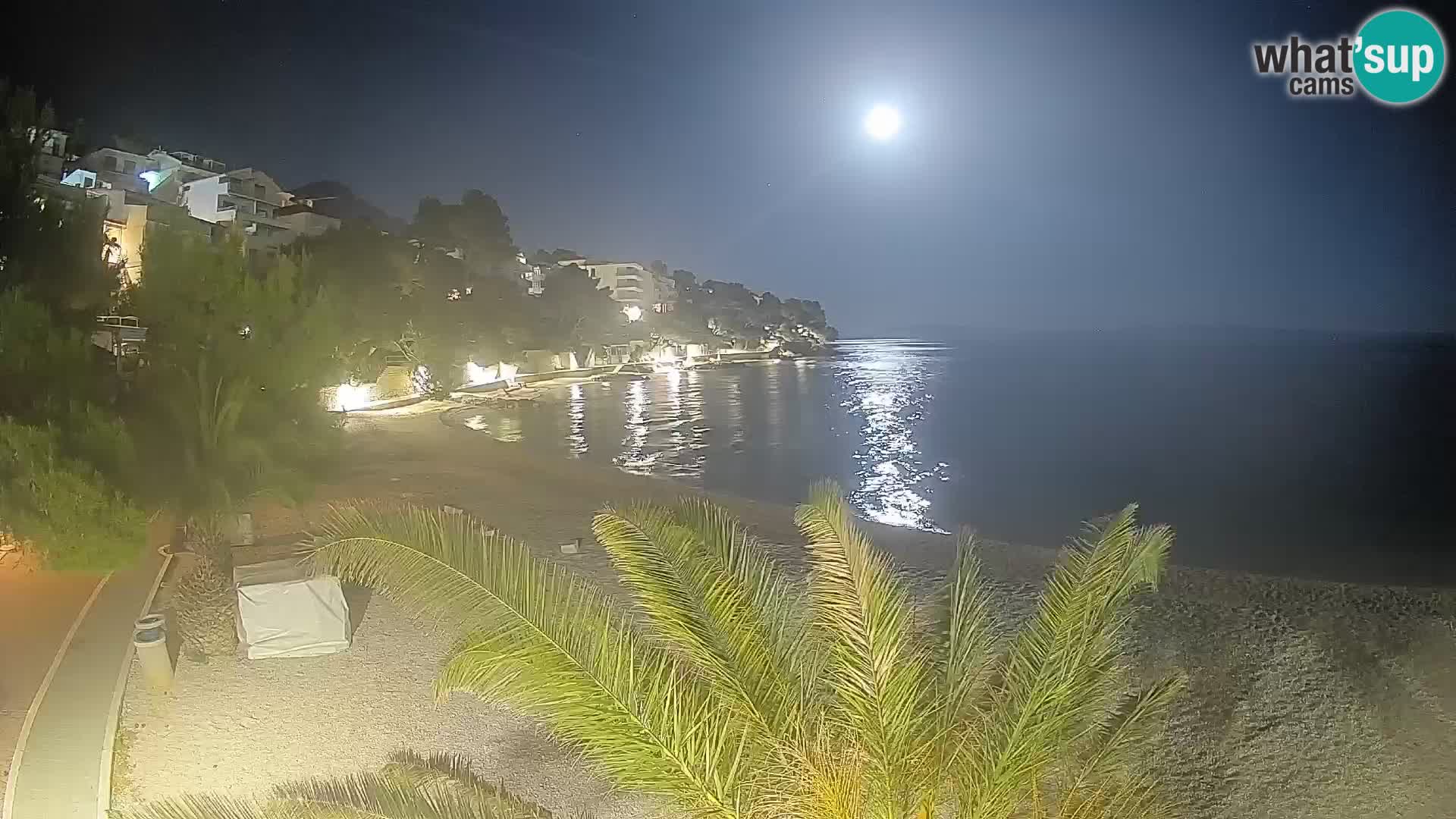 Spletna kamera Plaža Lučica Brela – Pogled v živo na Jadransko obalo