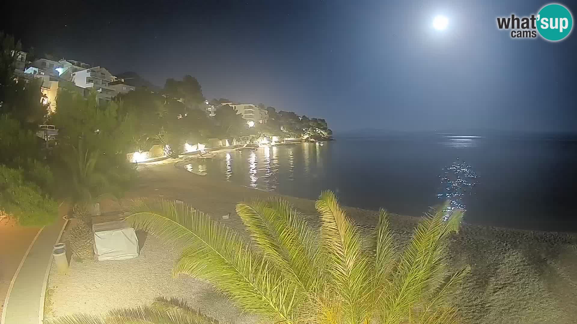 Webcam Lučica Strand Beach Brela – Liveblick von der Adriaküste
