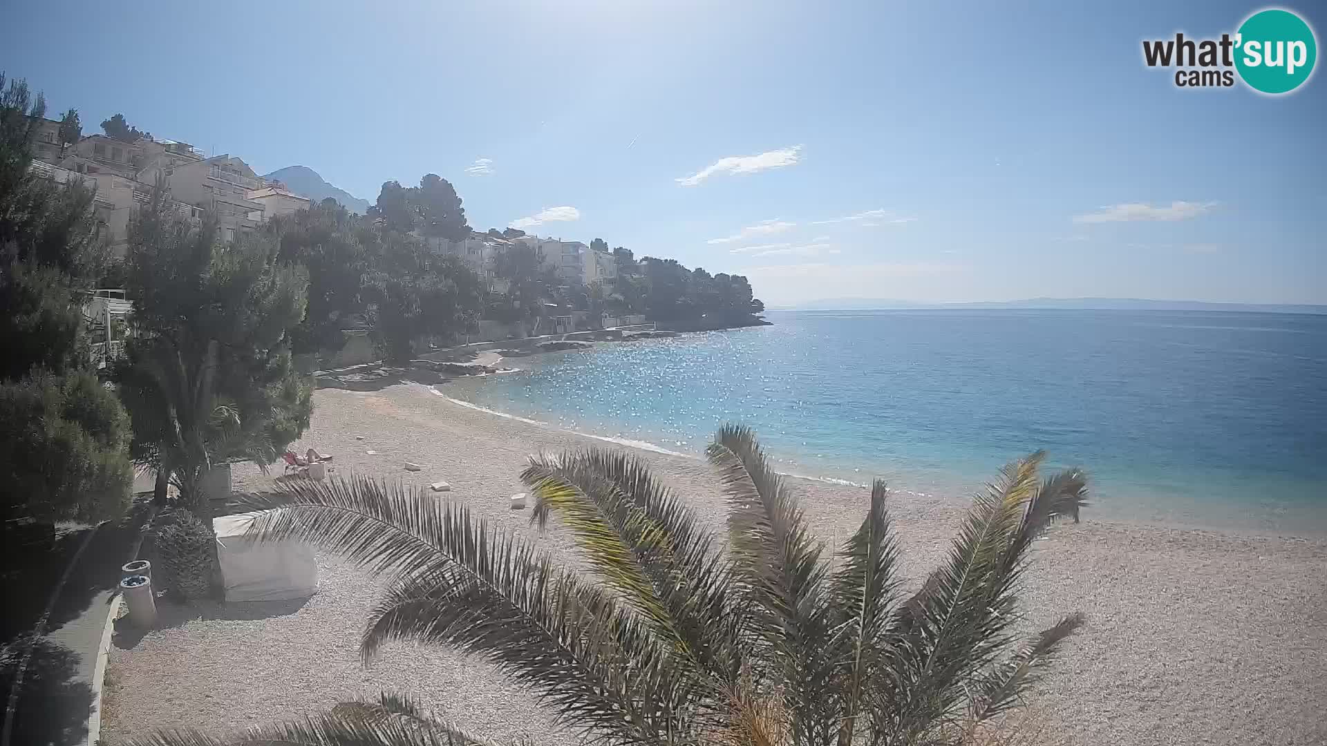 Spletna kamera Plaža Lučica Brela – Pogled v živo na Jadransko obalo