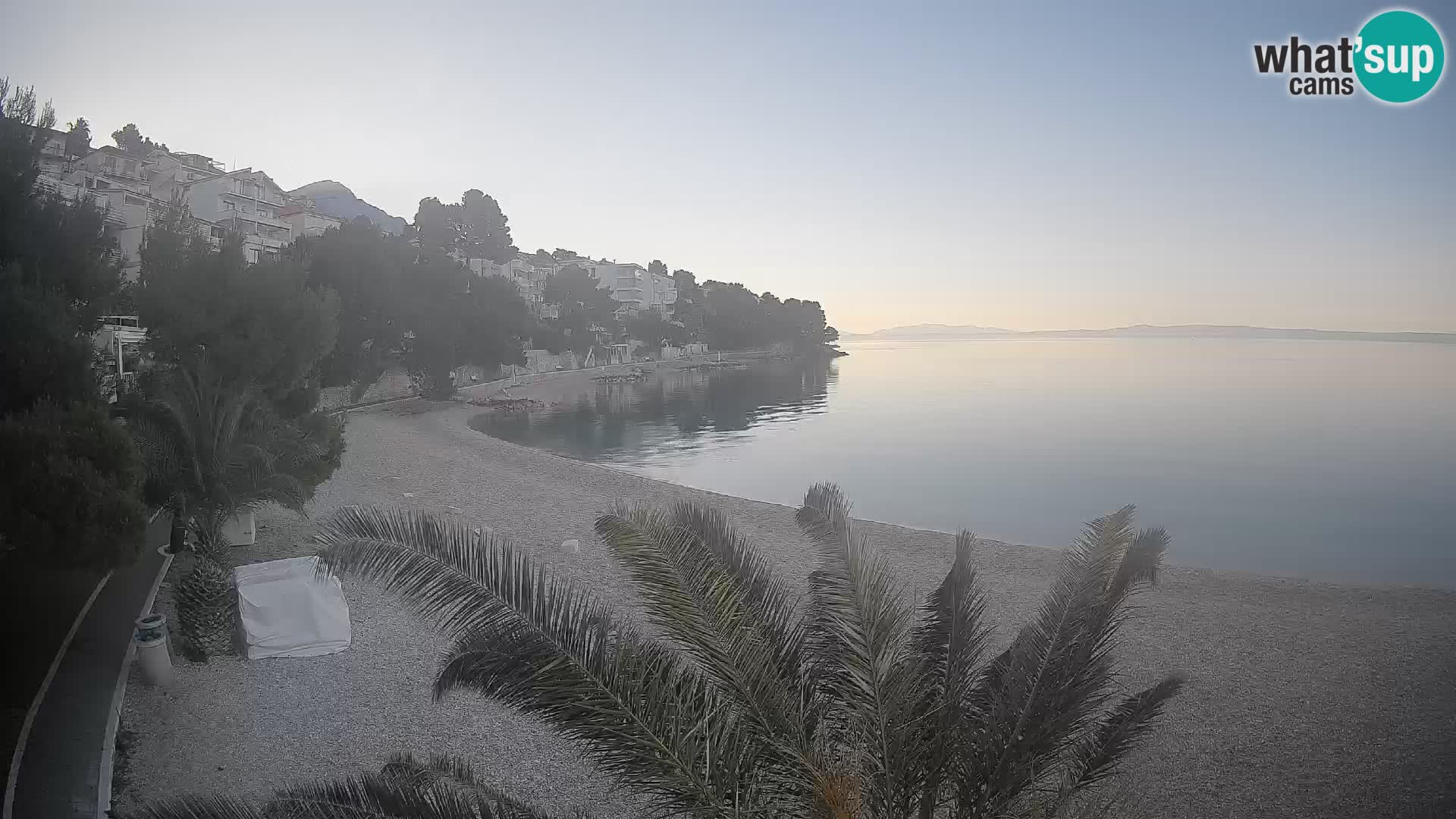 Webcam Lučica Strand Beach Brela – Liveblick von der Adriaküste