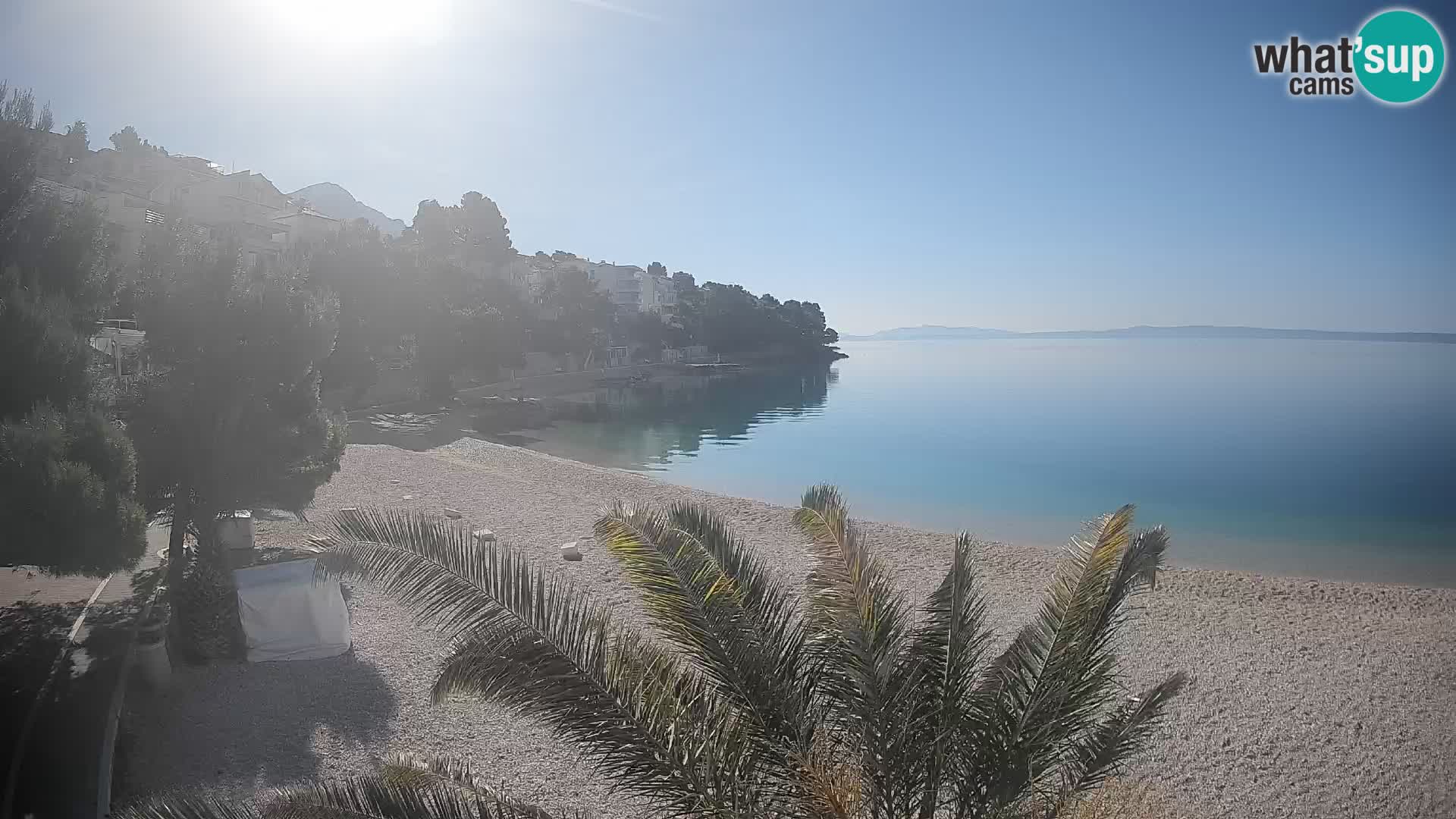 Webcam Lučica Strand Beach Brela – Liveblick von der Adriaküste