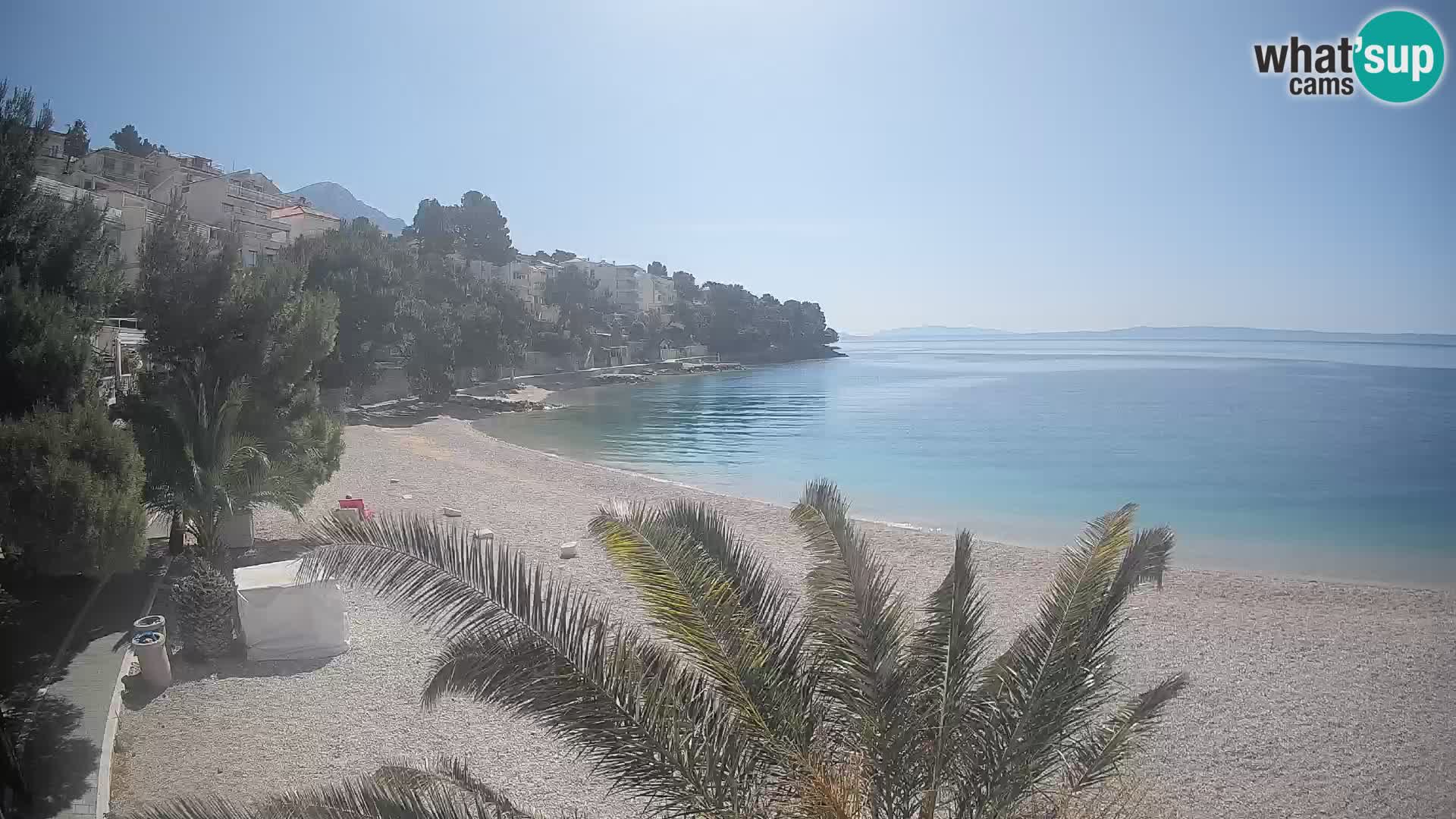 Webcam Lučica Strand Beach Brela – Liveblick von der Adriaküste