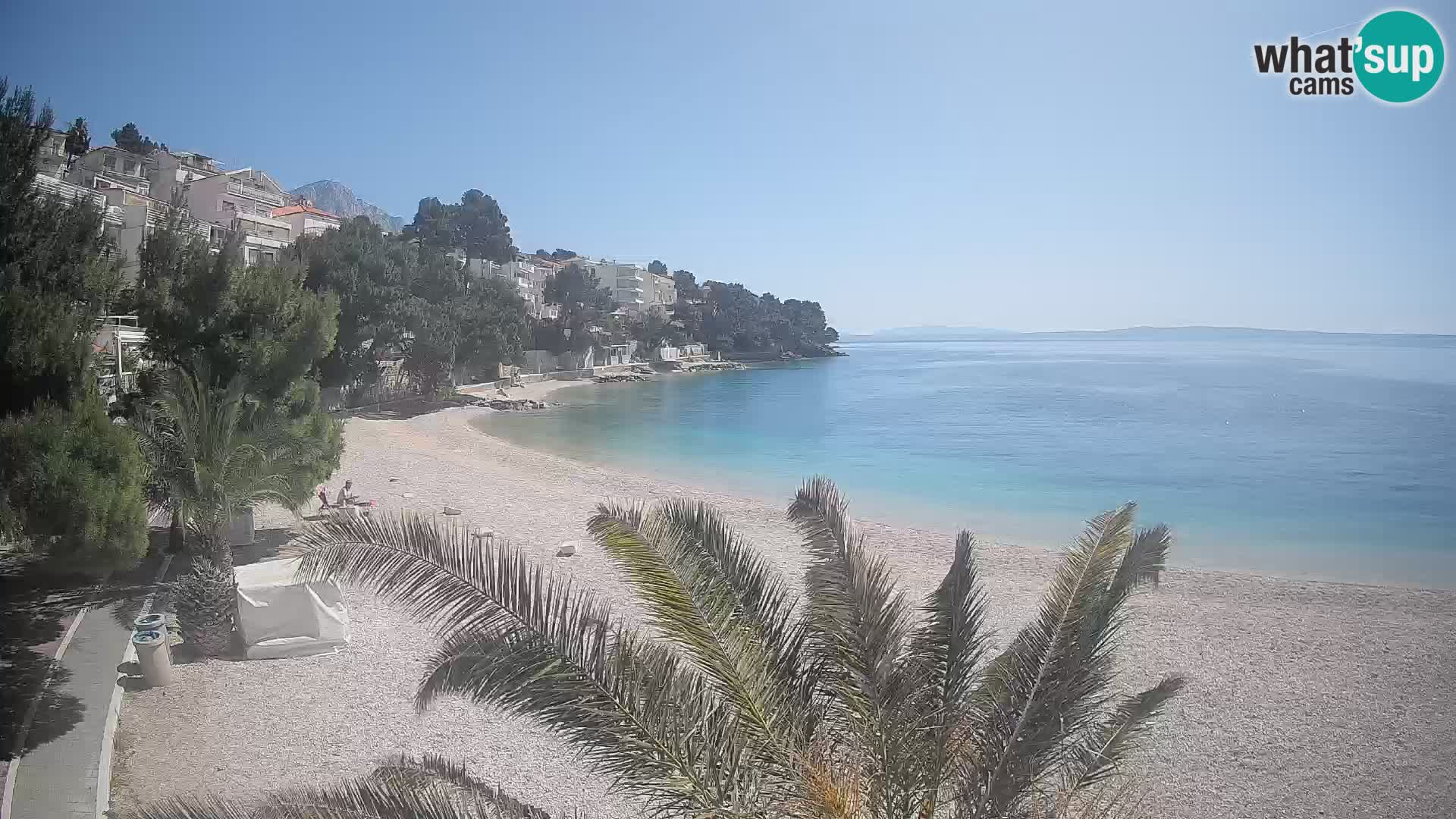 Webcam Lučica Strand Beach Brela – Liveblick von der Adriaküste