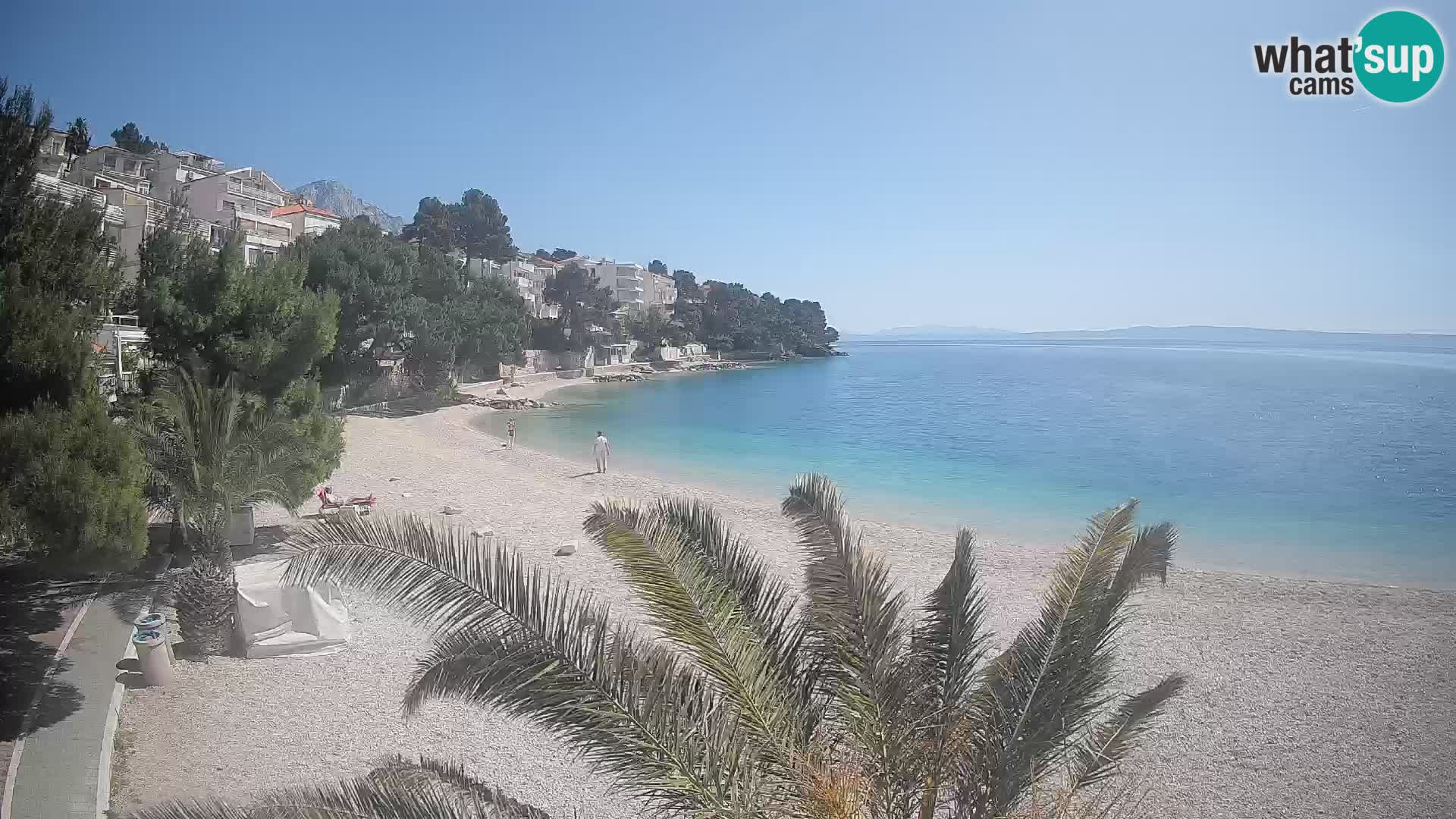 Webcam Lučica Strand Beach Brela – Liveblick von der Adriaküste