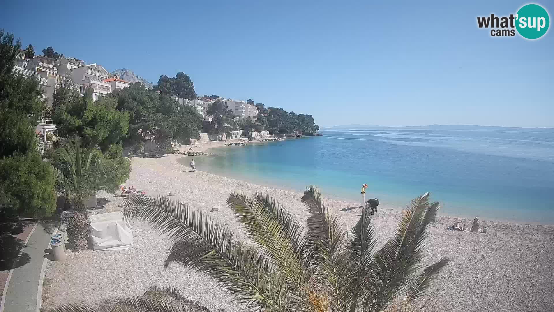 Webcam Lučica Strand Beach Brela – Liveblick von der Adriaküste